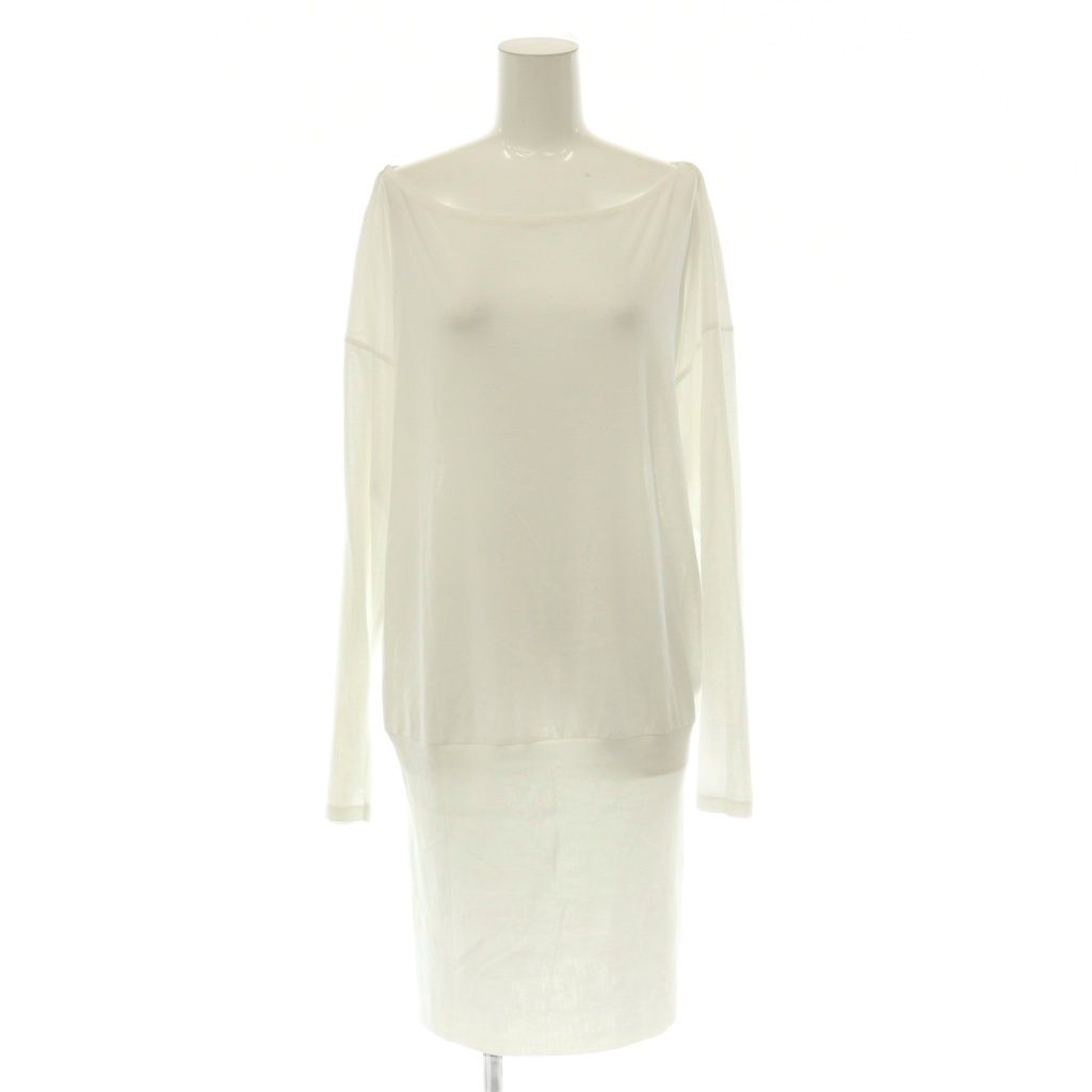 フィアー PHERE kiffa Relaxed-Fit Jersey Dress ワンピース 膝丈 長袖 シアー F ホワイト /DO ■OS ■SH