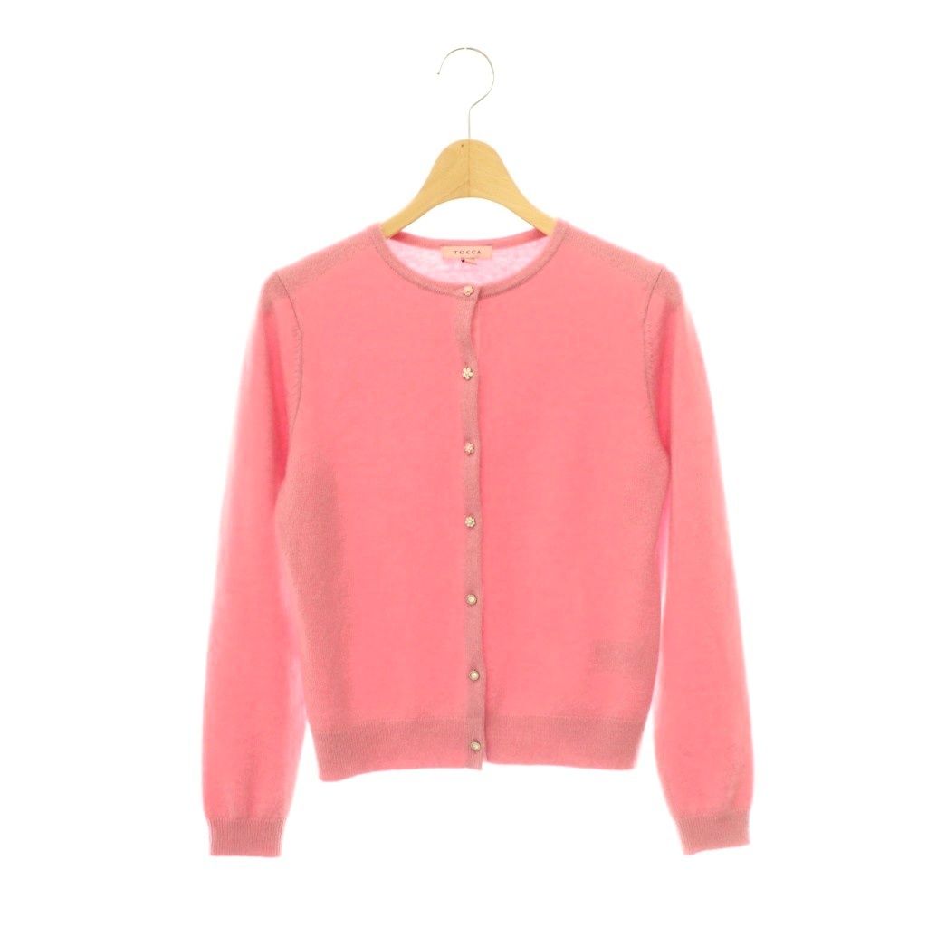 トッカ TOCCA CASHEMERE カーディガン ニット 長袖 カシミヤ XS ピンク /DO ■OS
