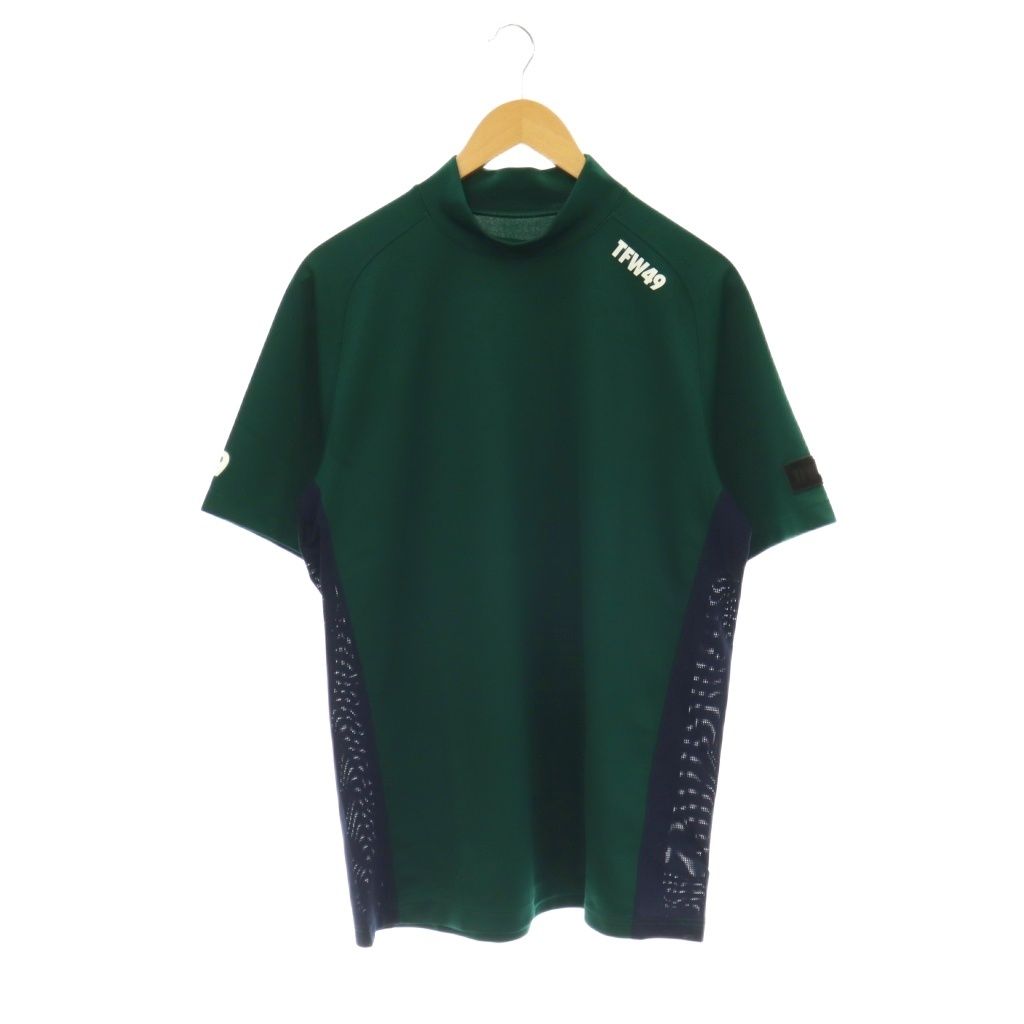 ティーエフダブリュー49 TFW49 SIDE MESH MOCK NECK Tシャツ カットソー 半袖 XL グリーン /HK ■OS ■AD