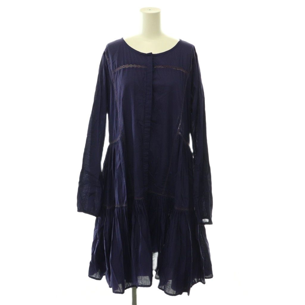 マーレット Merlette 25AW VEDA ティアード シャツワンピース M ダークパープル /ES ■OS