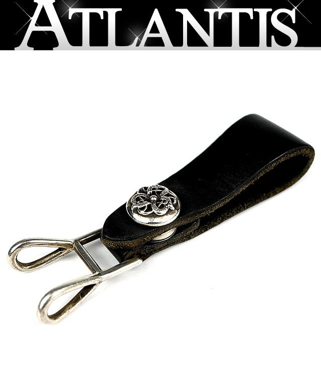 CHROME HEARTS 銀座店 クロムハーツ インボイス付き ケルテックボタン レザー ベルトループ メンズ シルバー SV925 黒 103417