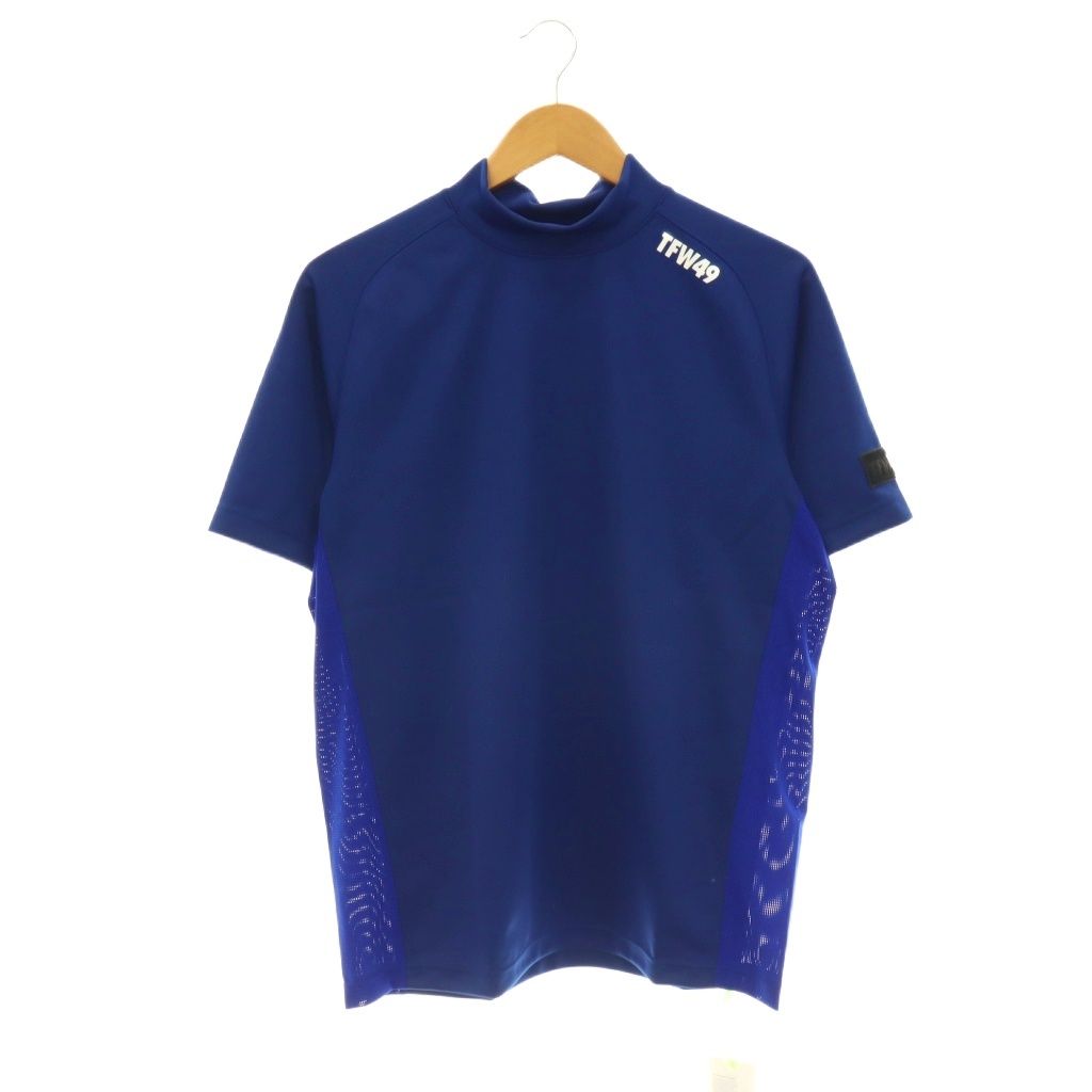ティーエフダブリュー49 TFW49 MOCK NECK SIDE MESH Tシャツカットソー 半袖 L ブルー /HK ■OS ■AD