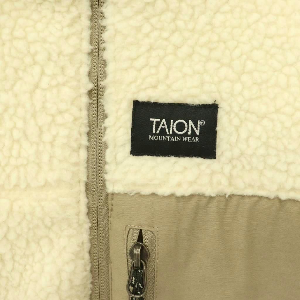 タイオン TAION リバーシブル ボア ダウンコート M カーキグレー 