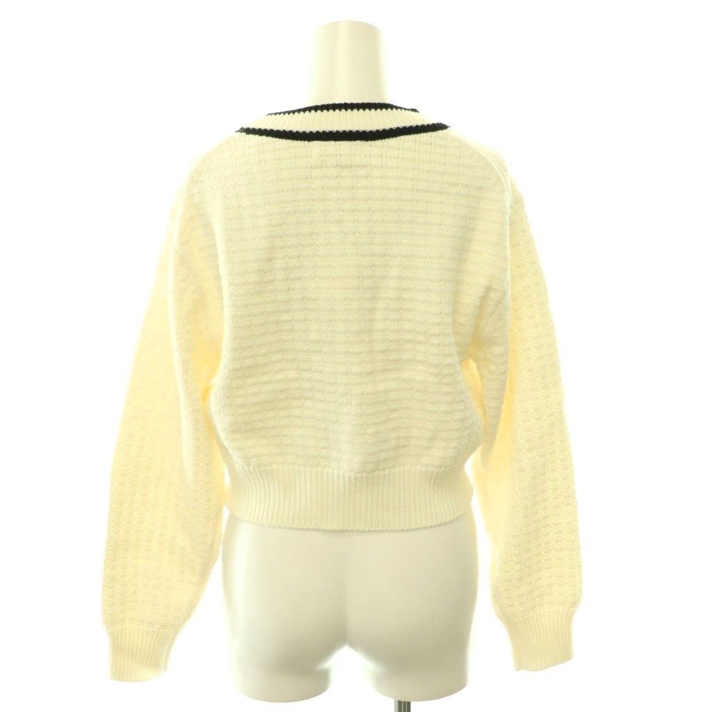 デイシー deicy フラワーボタン Vネック ニット カーディガン 長袖 F