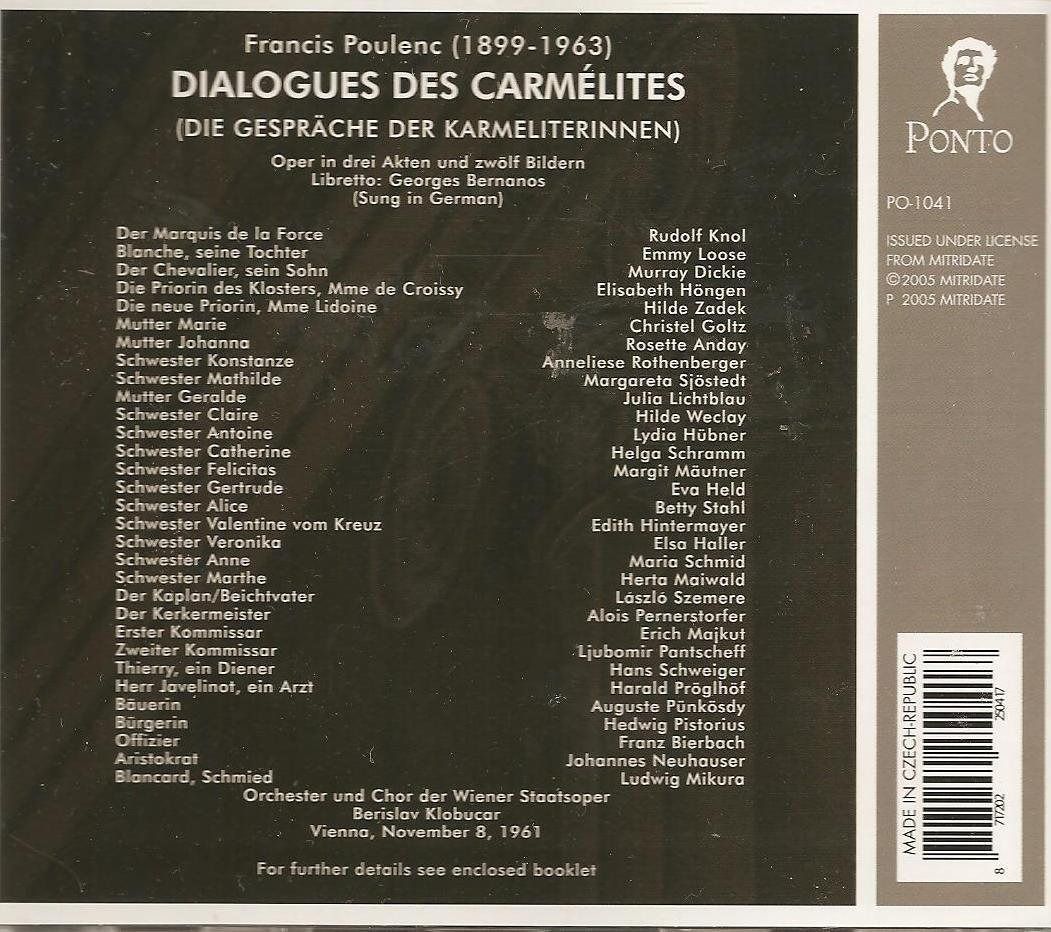 【CD】Poulenc: Dialogues Des Carmeli