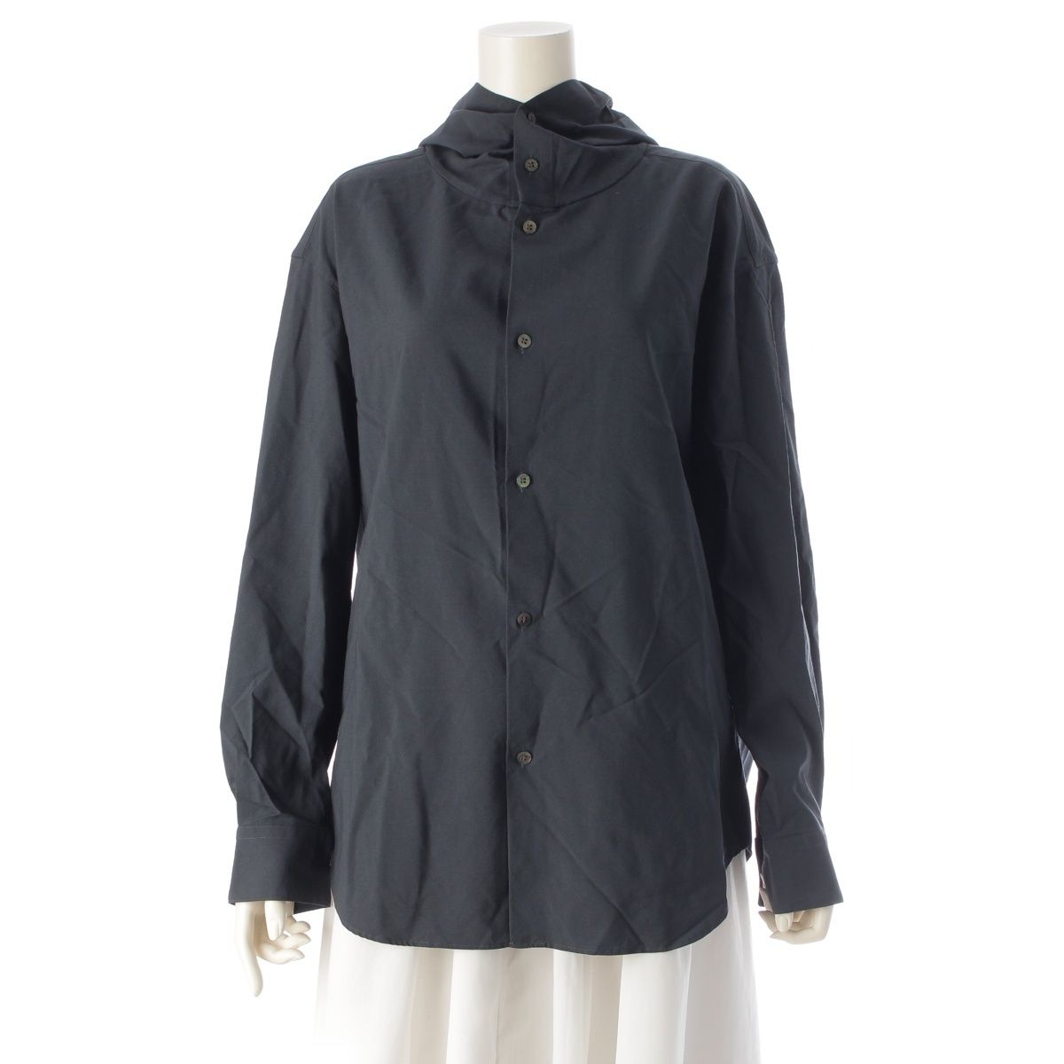 オーバーコート 23AW ウール フーデッド 長袖シャツ グレー 1【中古】