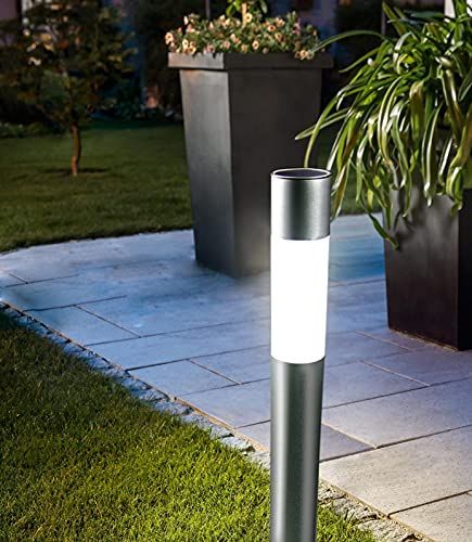 GWSOLAR【スタイリッシュモダンな光/ソーラーライト/ 直径7?、高さ50?アルミポール】【Smart Lighting機能追加】ホワイト色・電球色スイッチで切替、IPX4、配線・電気工事不要/GWソーラー アルミアプローチポールライト、 31cb66f5
