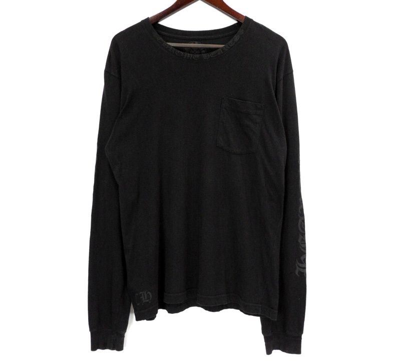 クロムハーツ CHROME HEARTS 【 NECK LOGO L S TEE 】 ネックロゴ プリント アーム ロゴ ロングスリーブ 長袖 カットソー 49576