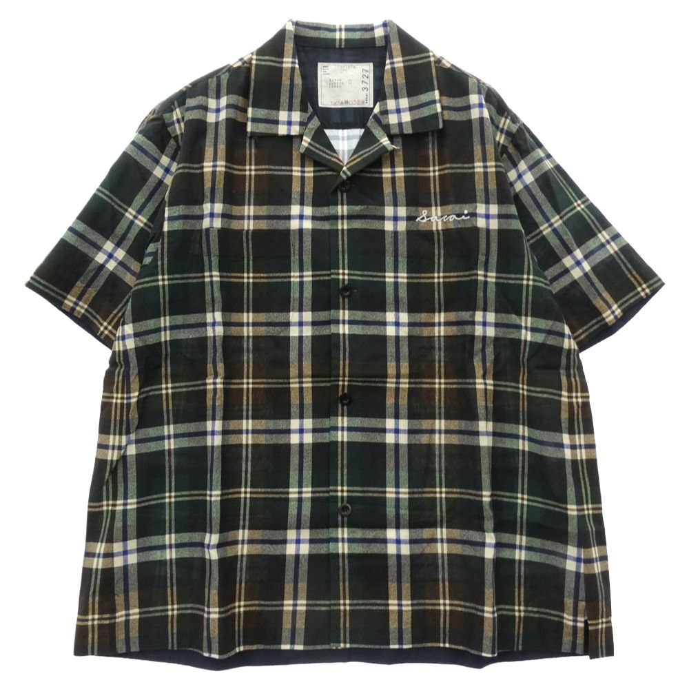 Sacai サカイ 25SS 25-03727M Plaid Print Shirt チェック プリント オープンカラー 開襟 半袖 シャツ マルチカラー系 2【中古】