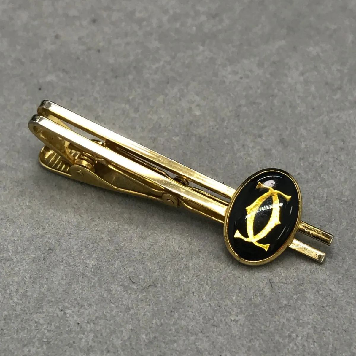 Cartier カルティエ ネクタイピン タイクリップ ゴールド×ブラック系