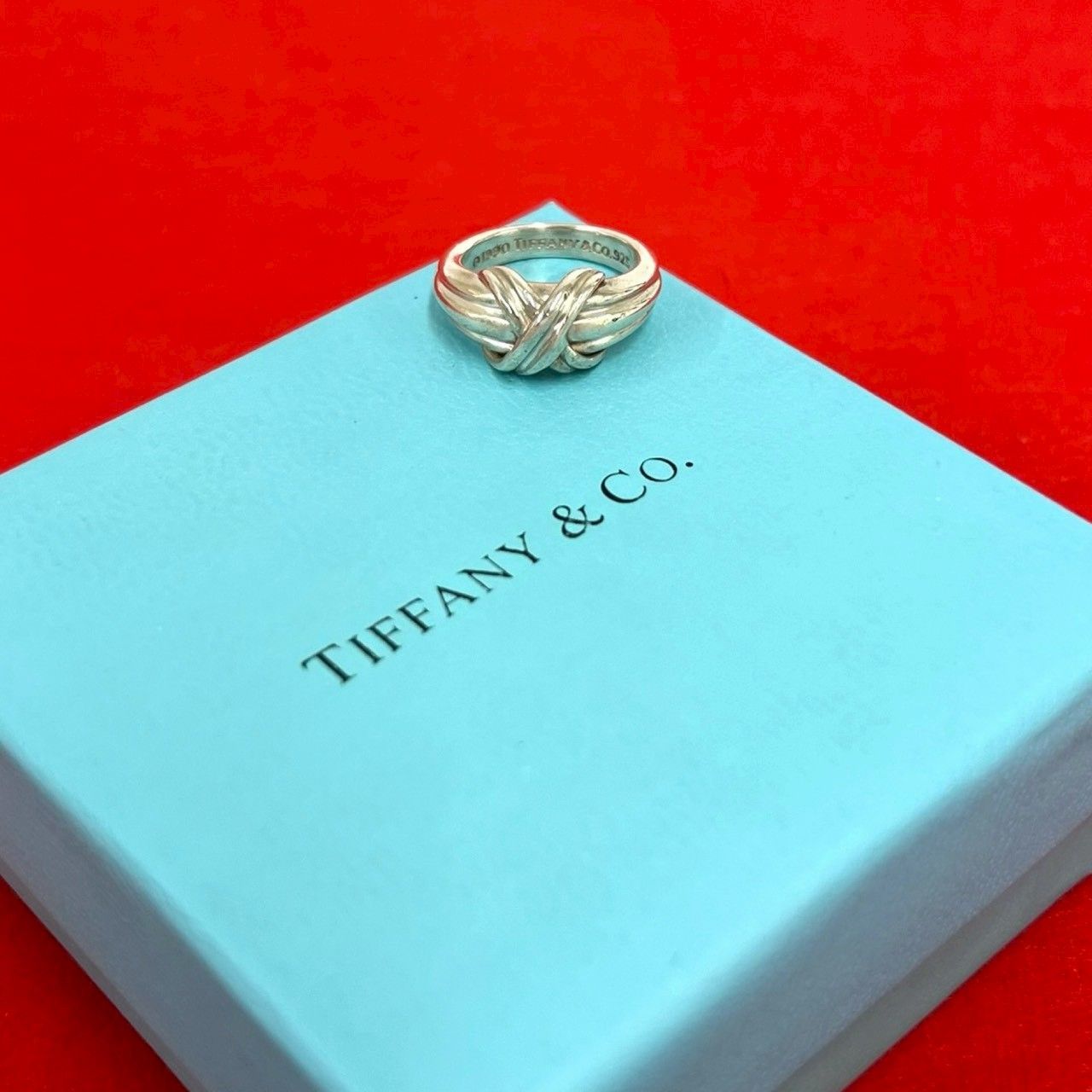 極 美品 TIFFANY&Co. ティファニー シグネチャー リング シルバー925 9 