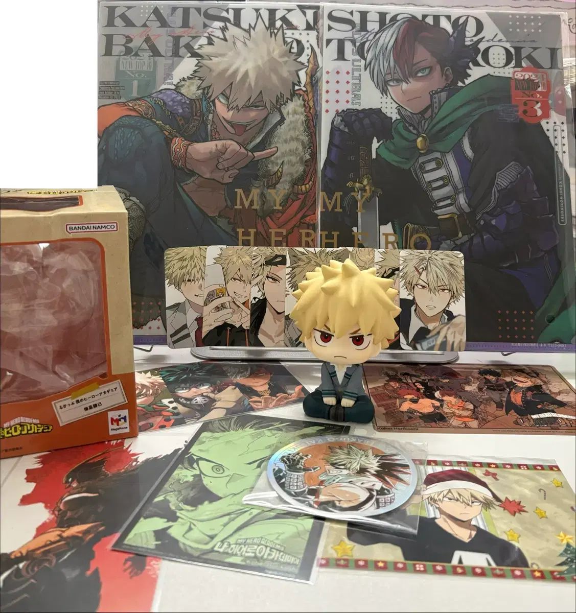 僕のヒーローアカデミア ヒロアカ 爆豪 勝己 轟 ルックアップ + A4ファイル2種 + はがき 非公式グッズ トレカ 特典