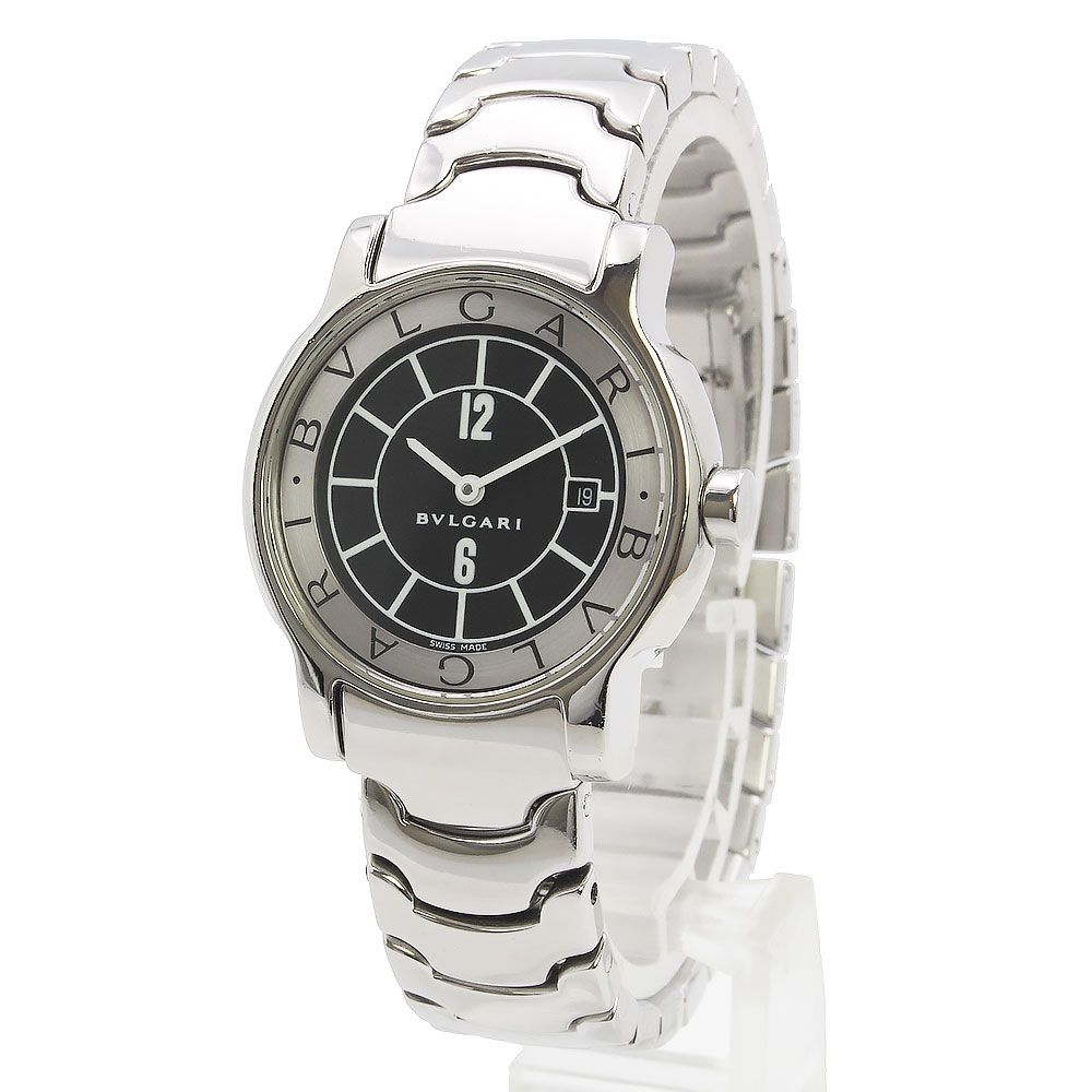 ブルガリ ST29S ソロテンポ クオーツ ステンレススチール シルバー ブラック 腕時計 BVLGARI（中古）