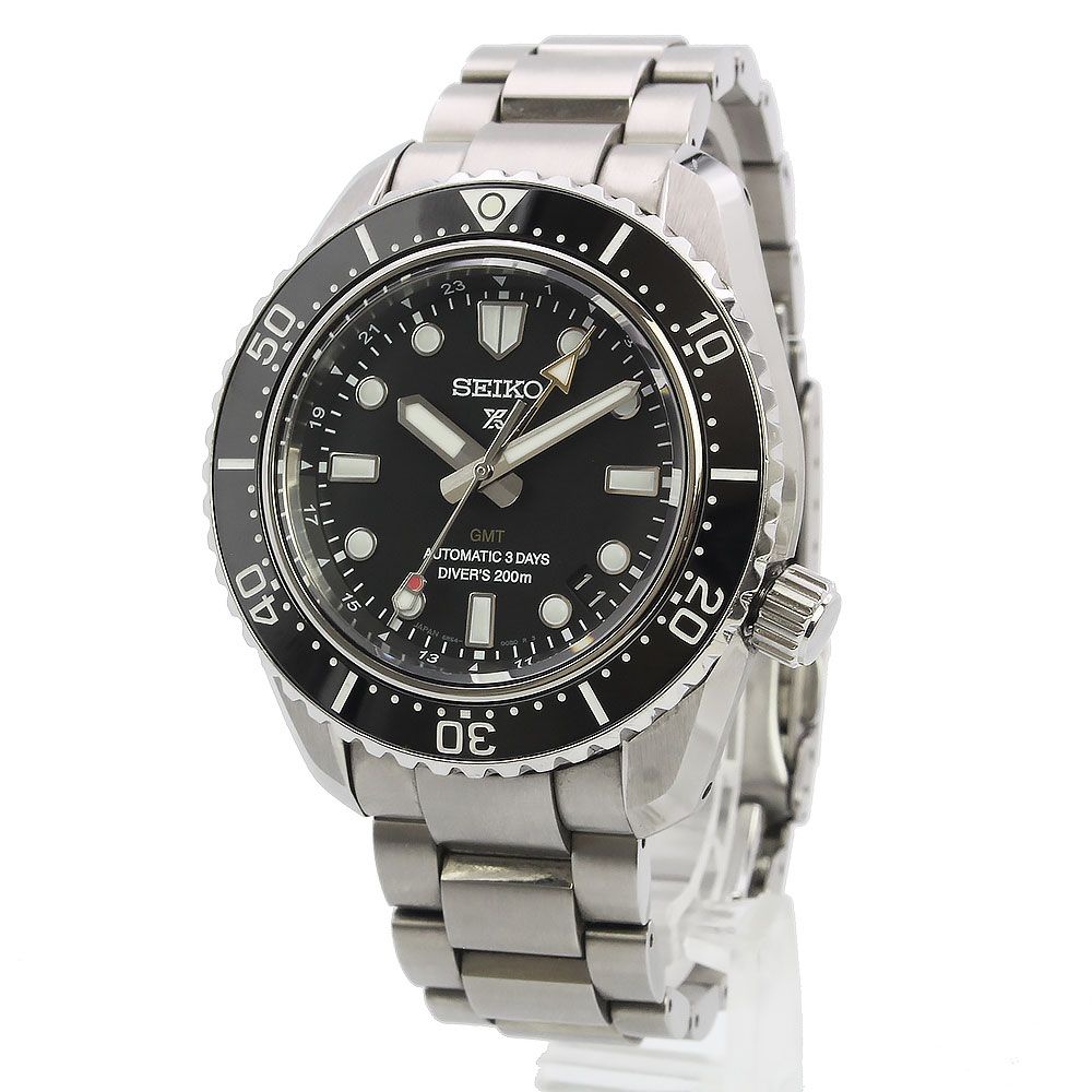 セイコー SBEJ011 6R54-00D0 プロスペックス ダイバースキューバ ダイバーズ 1968 ヘリテージ GMT メカニカル 自動巻き ステンレススチール シルバー ブラック 腕時計 ギャラ 保証書 箱付 SEIKO（中古）