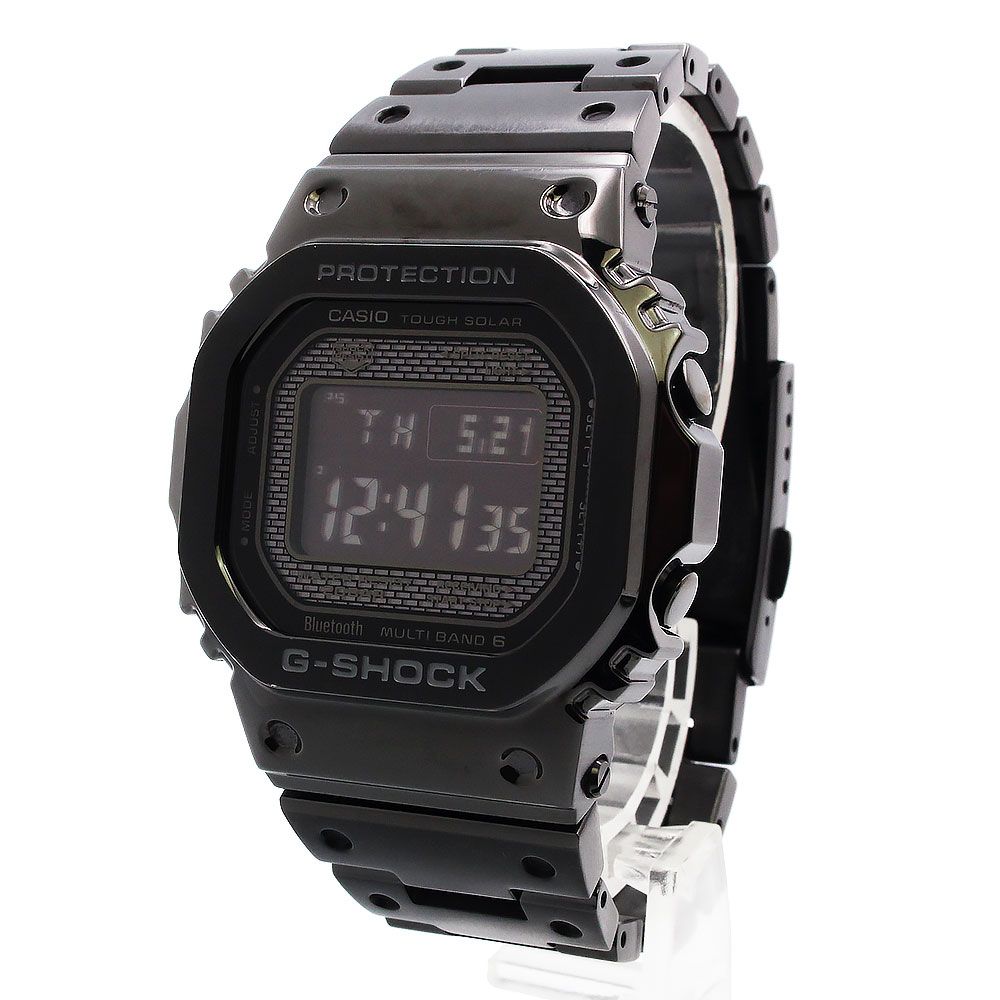 カシオ GMW-B5000GD-1JF G-SHOCK Gショック 5000シリーズ フルメタル Bluetooth搭載 電波ソーラー タフソーラー ステンレススチール ブラック 腕時計 保証書 箱付 CASIO(中古)