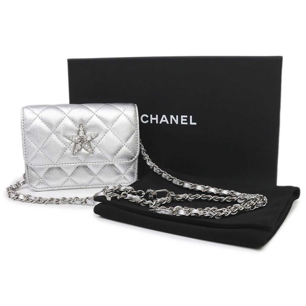 ＊*し様 未使用 CHANEL マトラッセ ココマーク ラインストーン ジップコ シャネル ココマーク マトラッセ チェーン 非売品 顧客限定品 スター