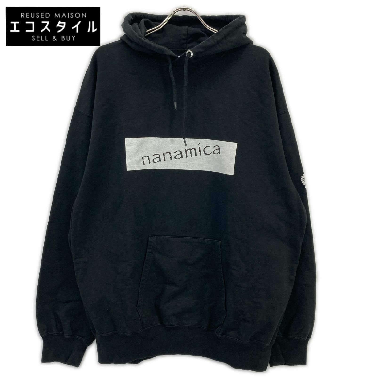 nanamica ナナミカ SUHF985 ブラック×ホワイト ロゴプリント 