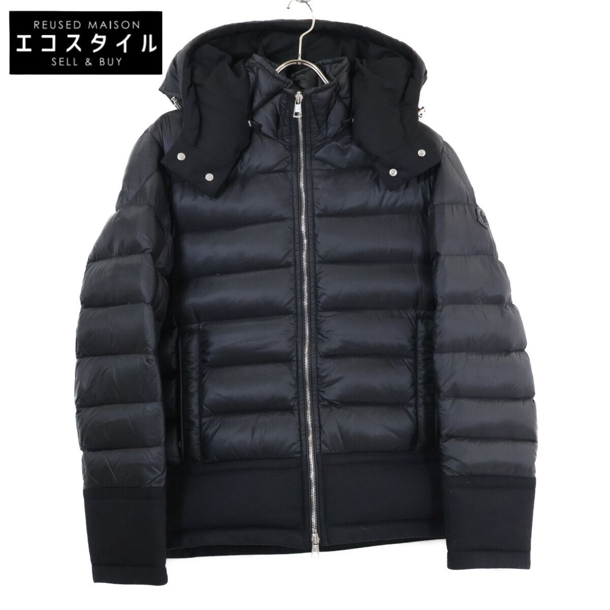 MONCLER モンクレール RIOM ウール切替 フード付ダウンジャケット 1