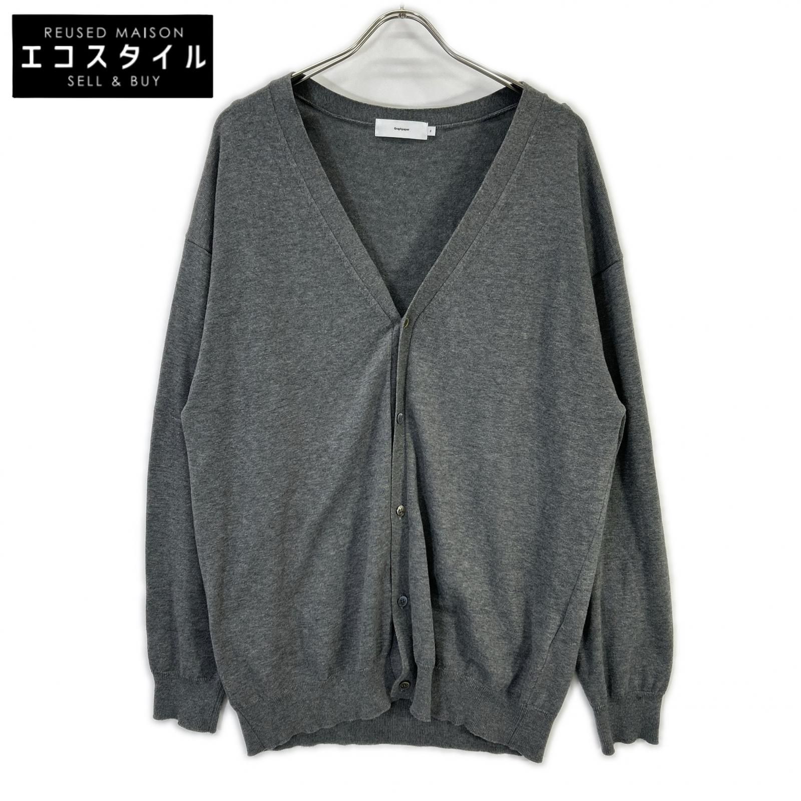 Graphpaper　グラフペーパー　GM211-80026B グレー Suvin Cardigan