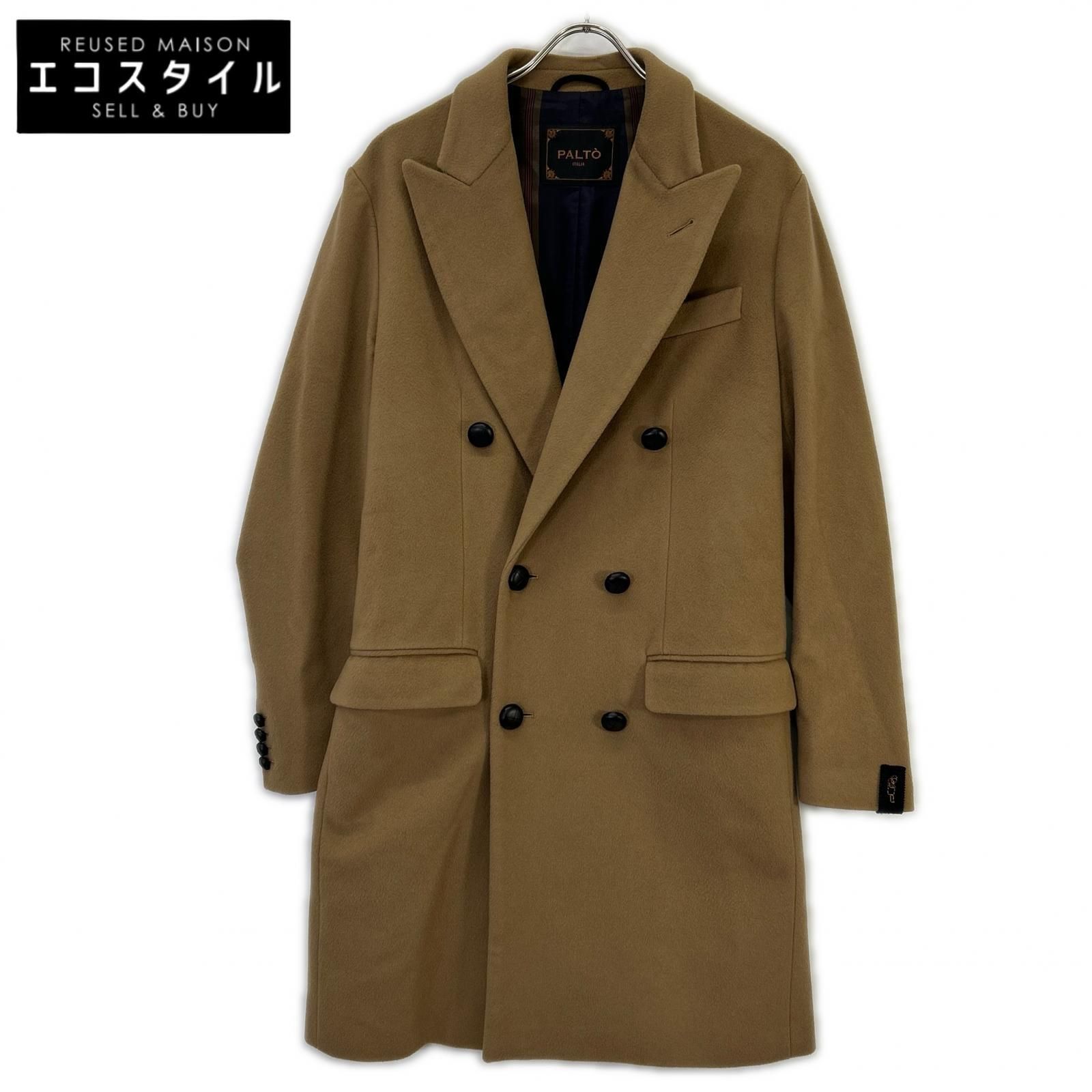 PALTO パルト GREGORIO/グレゴリオ ブラウン ウール×カシミヤ ダブルブレストチェスターコート 46
