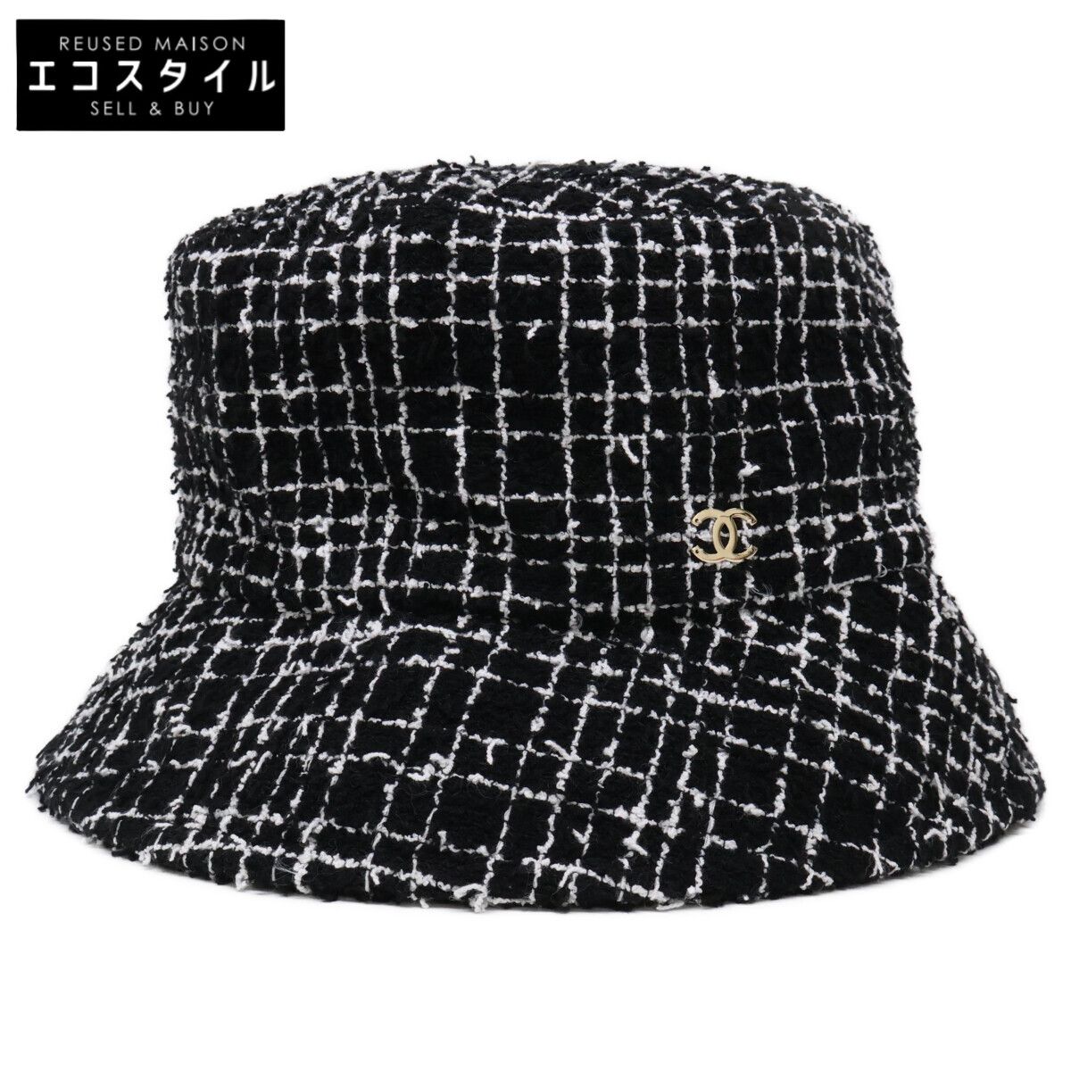 CHANEL　シャネル　【美品】ココマーク ツイード バケットハット　S