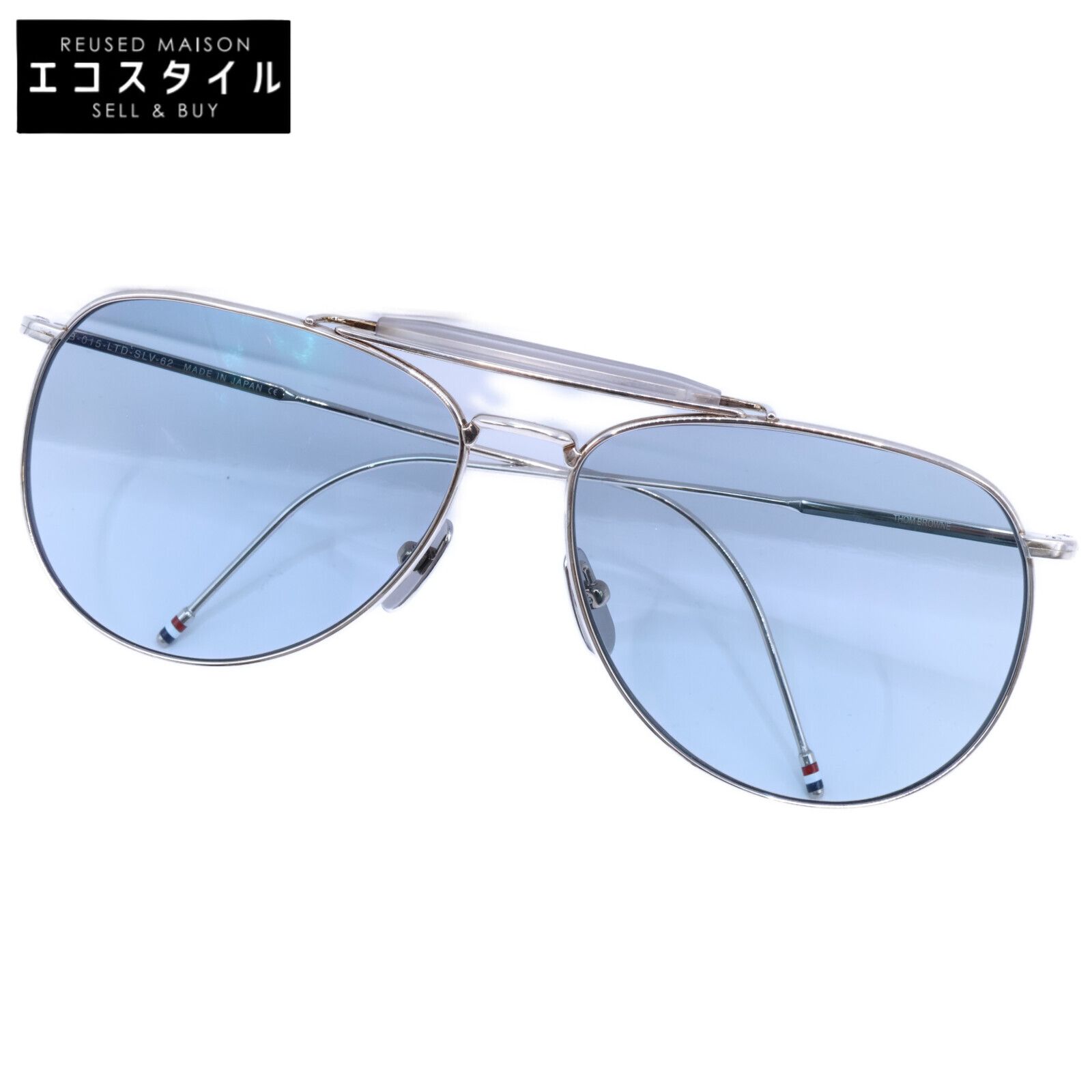 THOM BROWNE トムブラウン 【美品】TB-015-LTD-SLV-62 ツーブリッジ ティアドロップ 62□15-144