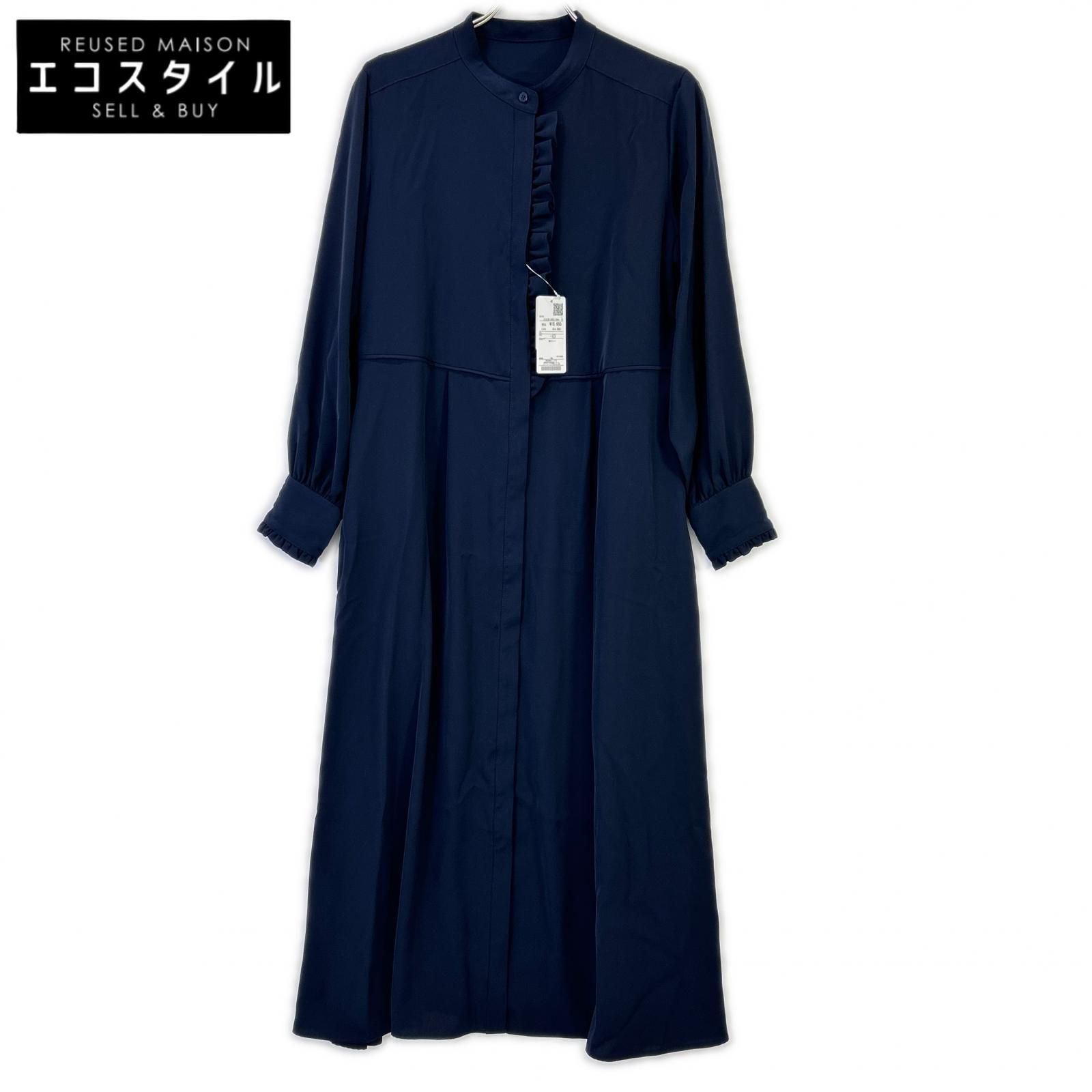 SHIPS　シップス　314-55-0650ー7894 ネイビー フリルワンピース　M