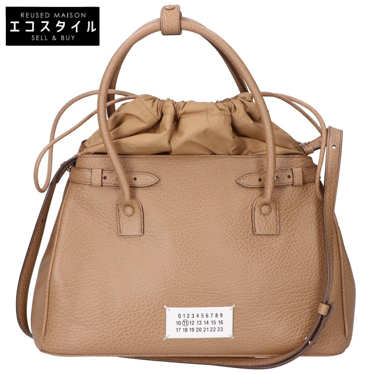Maison Margiela　メゾンマルジェラ　国内正規 S56WD0125 5AC ミディアム カーフスキンxナイロン 2WAYドローストリングバッグ ショルダーバッグ