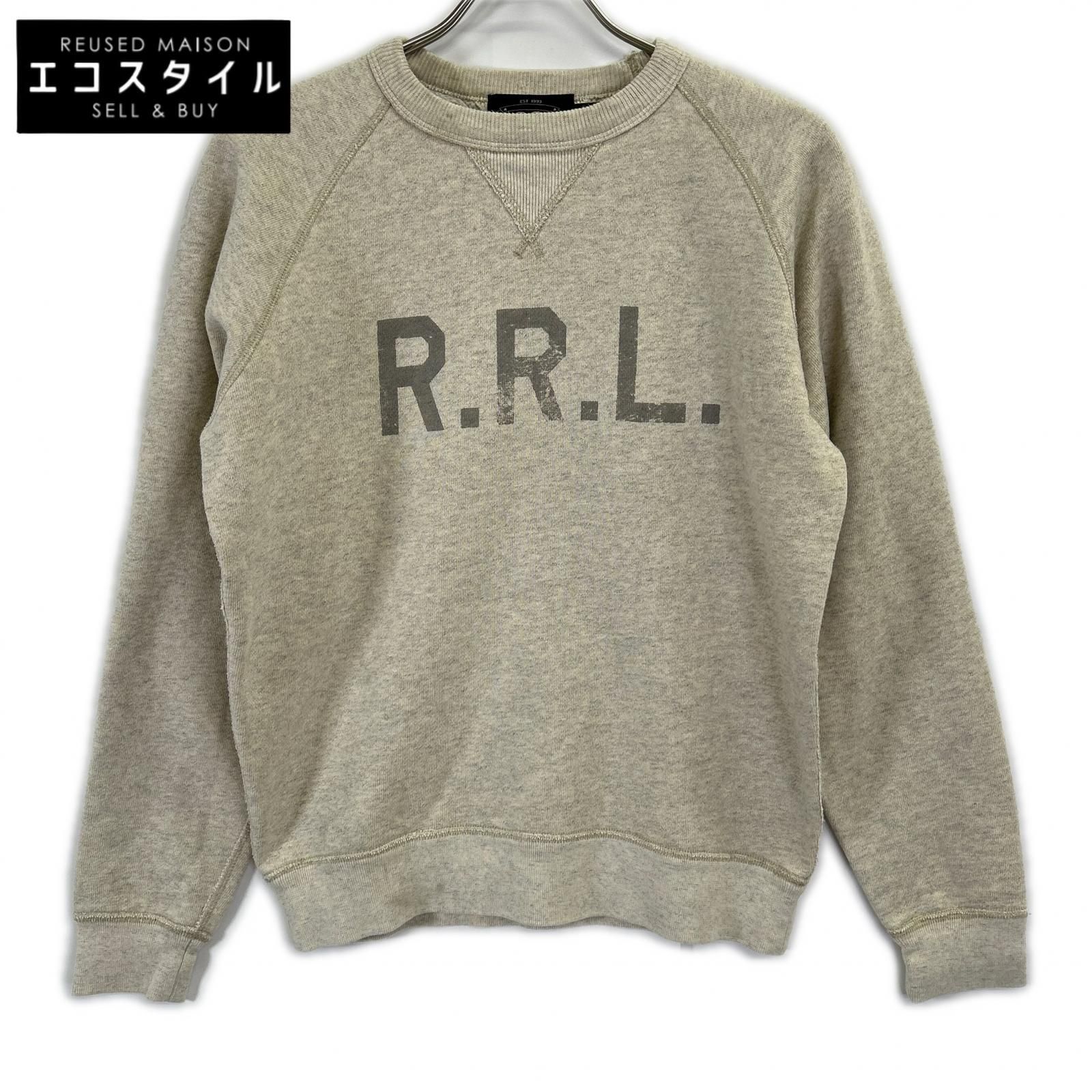 RRL　ダブルアールエル　782895512001 ベージュ/オートミール コットン混 フロントロゴ フリーススウェットプルオーバー　S