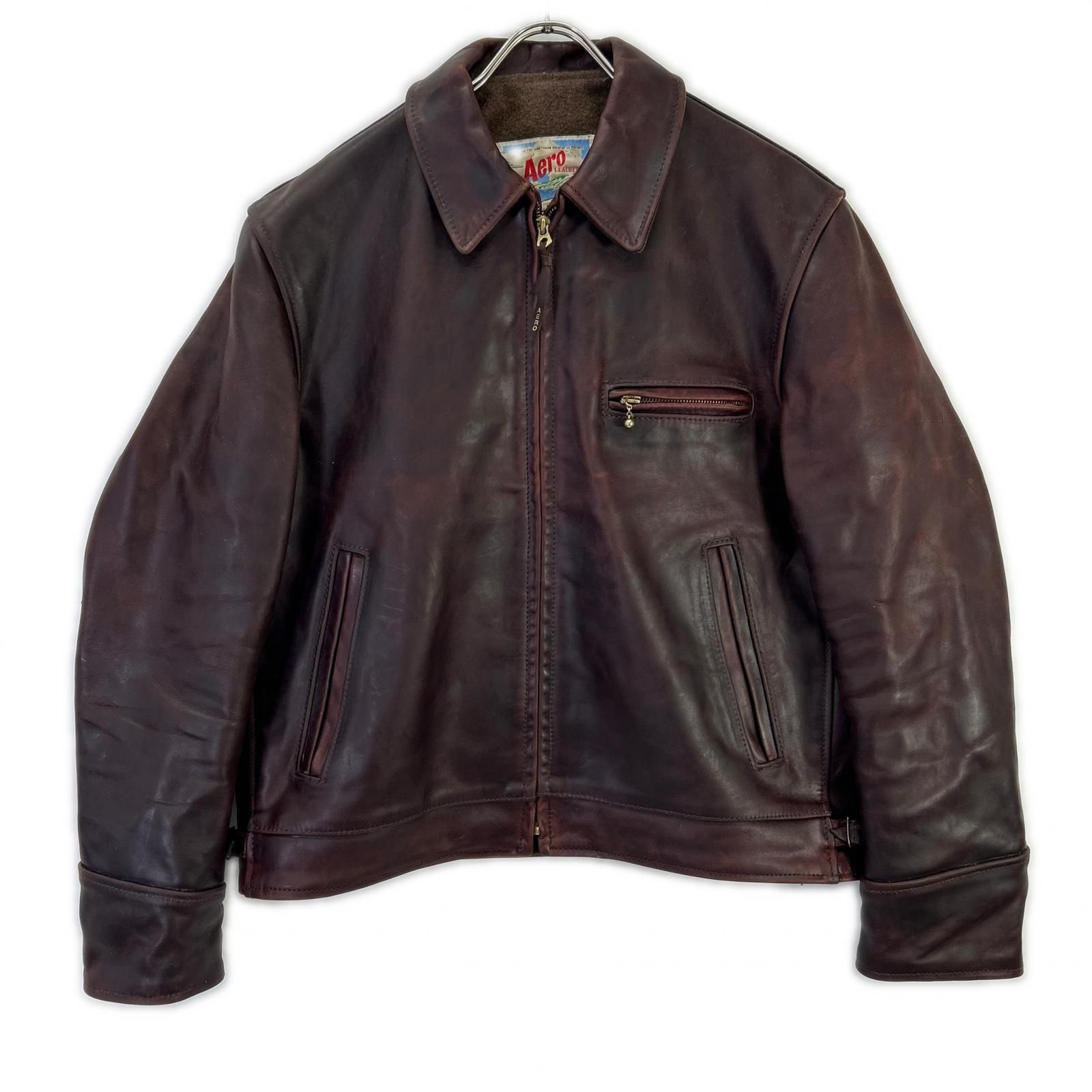 AEROLEATHER エアロレザー ボルドー ホースハイド アルパカライナー 