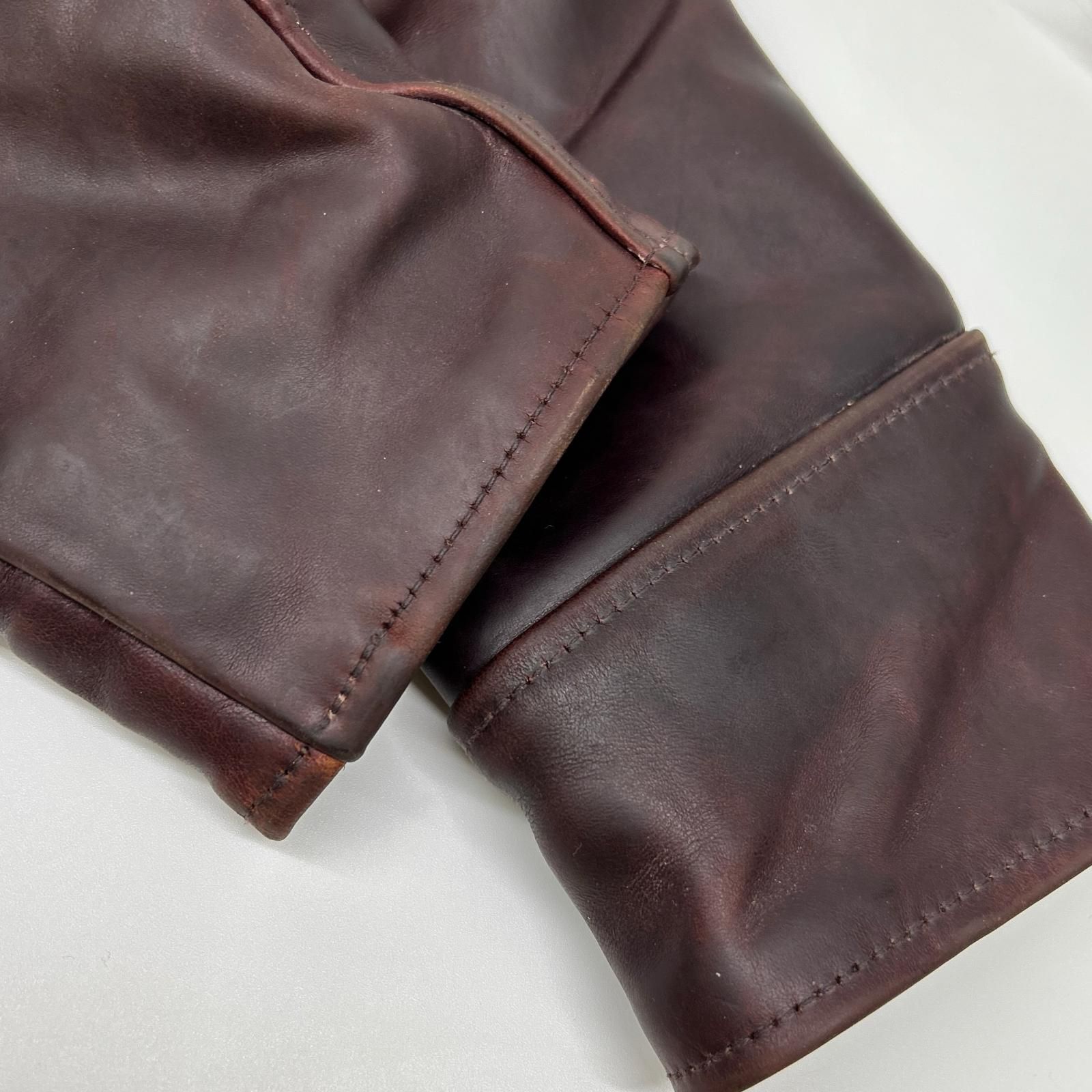 AEROLEATHER エアロレザー ボルドー ホースハイド アルパカライナー 