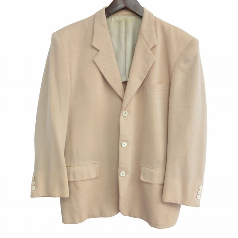 コムデギャルソンオム COMME des GARCONS HOMME ヴィンテージ 90s AD1990 田中オム テーラードジャケット ブレザー 3B ウール ベージュ Sサイズ 0608 HJ-11012S IBO52