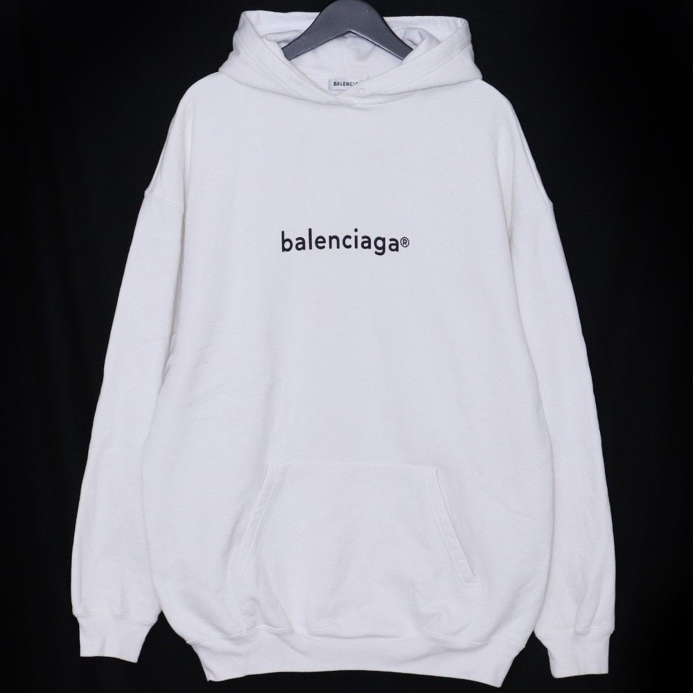 BALENCIAGA コピーライトロゴスウェットパーカー Sサイズ ホワイト 