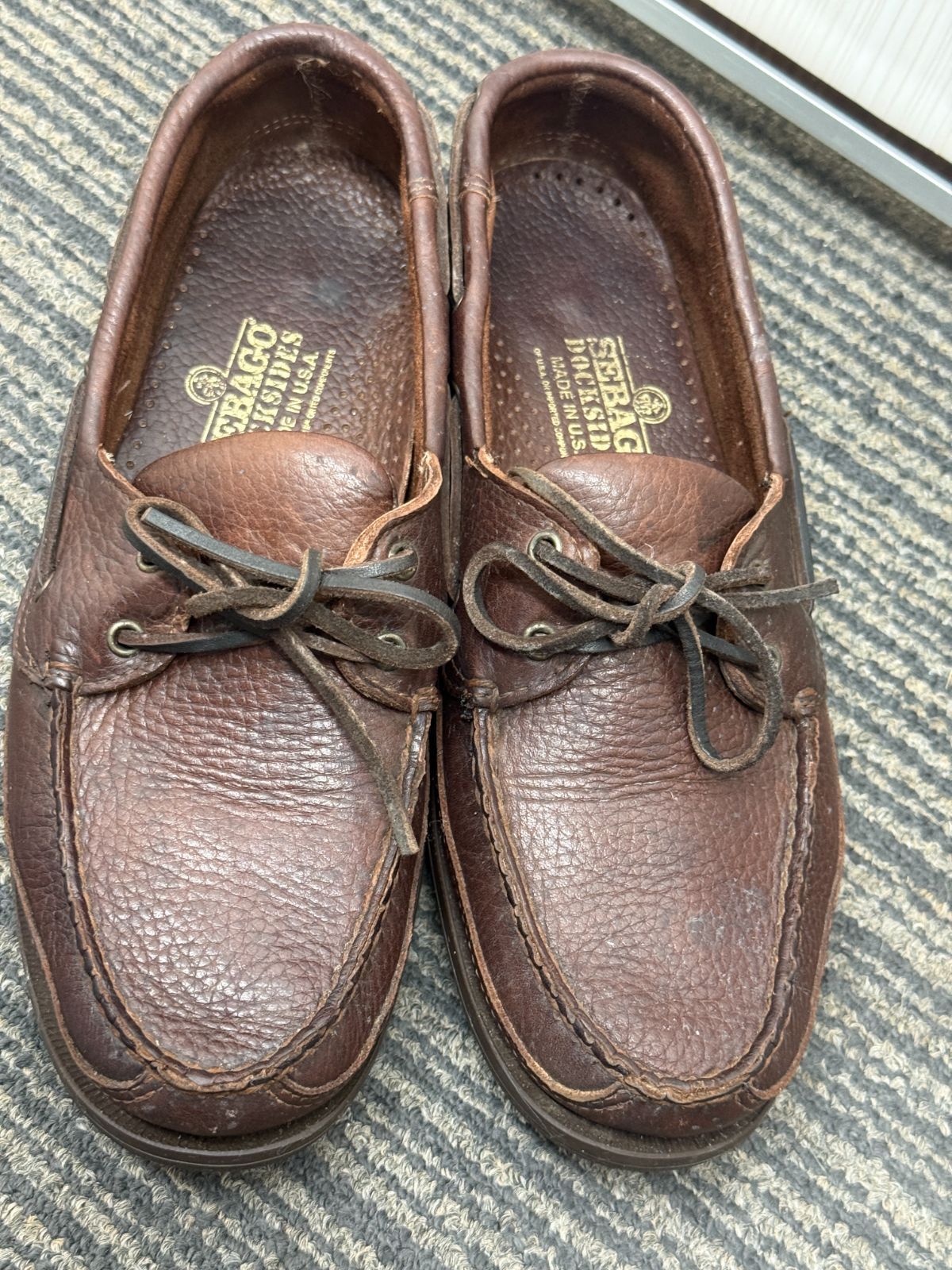 D【中古】セバゴ　SEBAGO ブラウンレザー　デッキシューズ