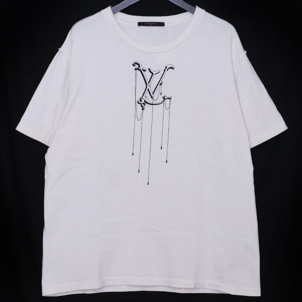 LOUIS VUITTON LVペンダントエンブロイダリーTシャツ XLサイズ ホワイト RM201M JYH HIY12W