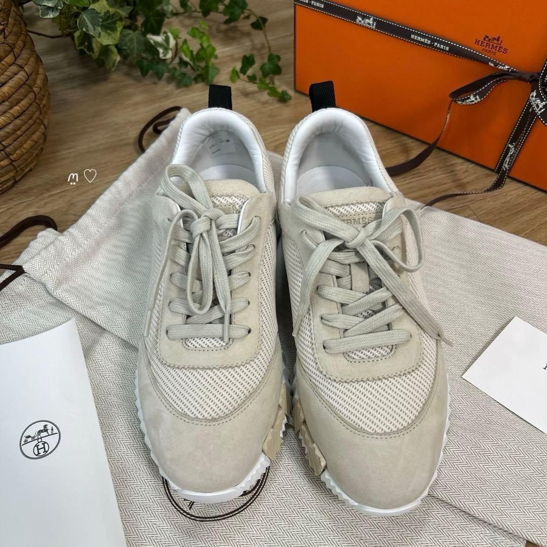 HERMESエルメス　バウンシングスニーカー　38 ベージュ・グレーズ　24.5 HERMESエルメス バウンシングスニーカー 38 ベージュ・グレーズ 24.5
