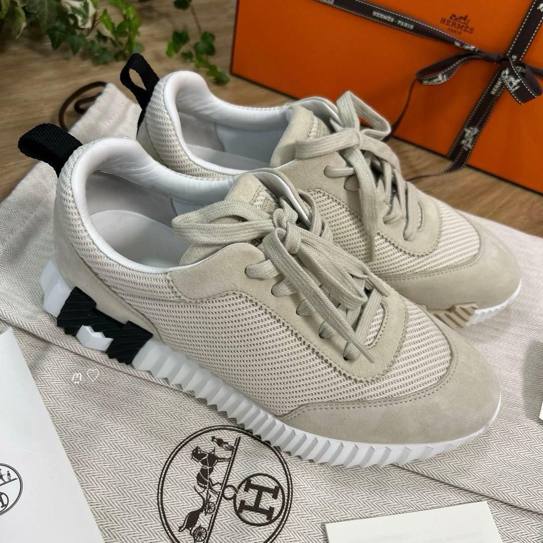 HERMESエルメス　バウンシングスニーカー　38 ベージュ・グレーズ　24.5 HERMESエルメス バウンシングスニーカー 38 ベージュ・グレーズ 24.5
