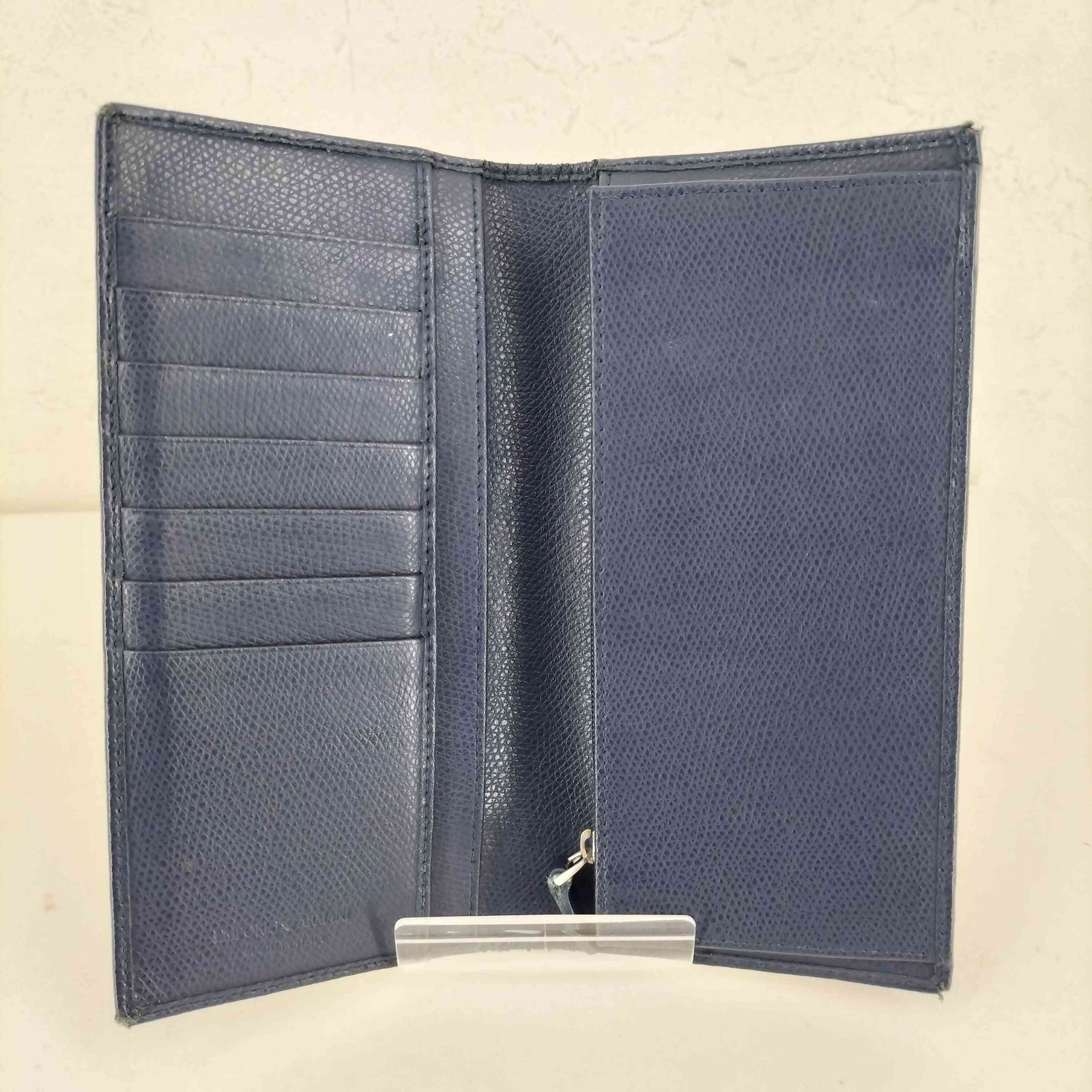 【未使用保管】 EMPORIO ARMANI ロゴプレート二つ折り長財布 エンポリオアルマーニ EMPORIO ARMANI ロゴプレート 二つ折り長財布