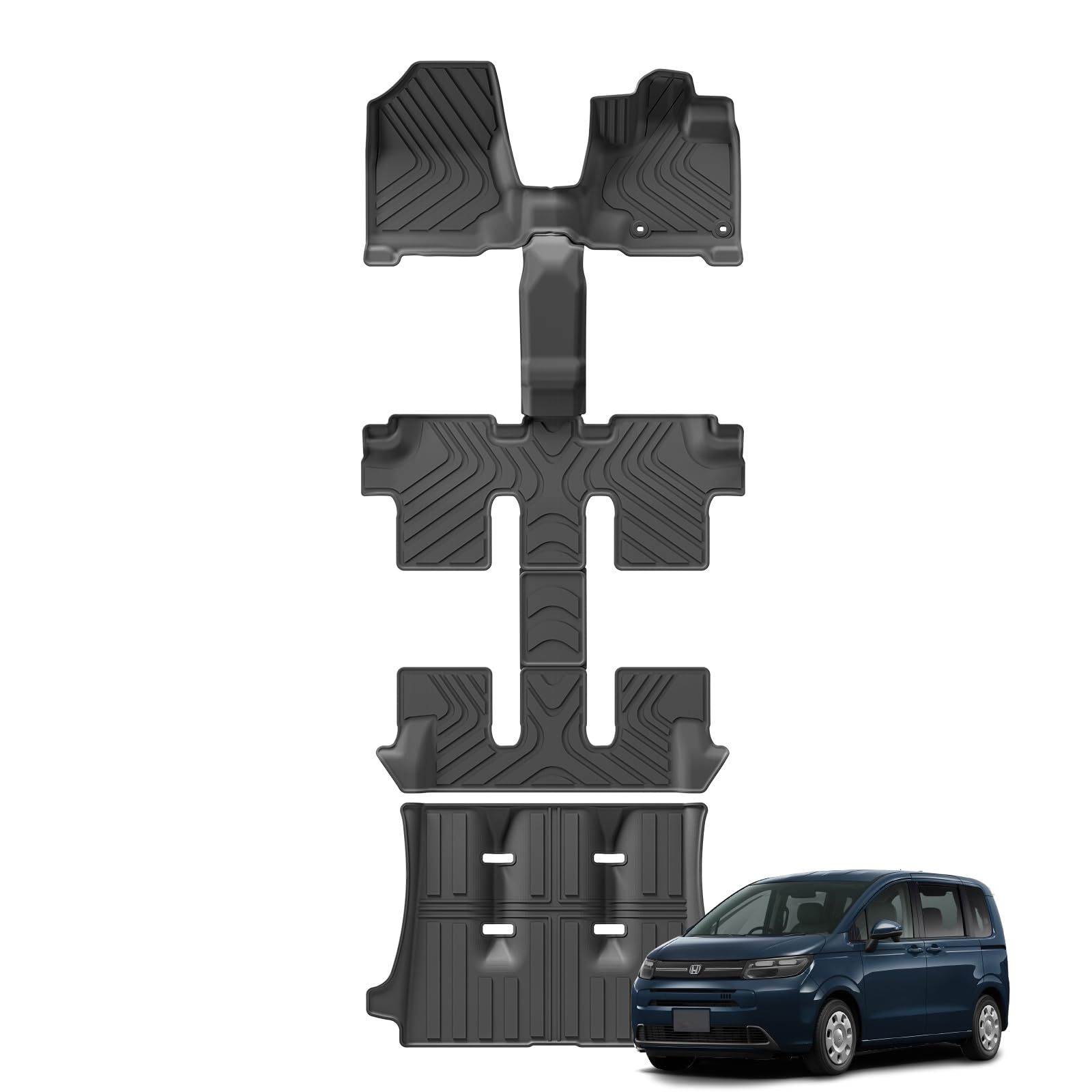 新品 ZUNDUO ホンダ 新型 フリード GT系 GT5/ GT6/ GT7/ GT8 ハイフ?リット車用 専用 フロアマット ラゲッジマット 3Dカーマット HONDA FREED 2024年（令和6年）6月~現行 カーマット 耐摩擦 耐汚れ 取付簡単 立