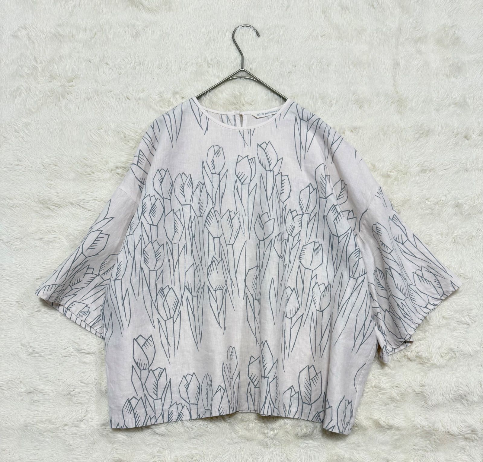 mina perhonen tulipani リネン100% ブラウス 38 ミナペルホネン 日本