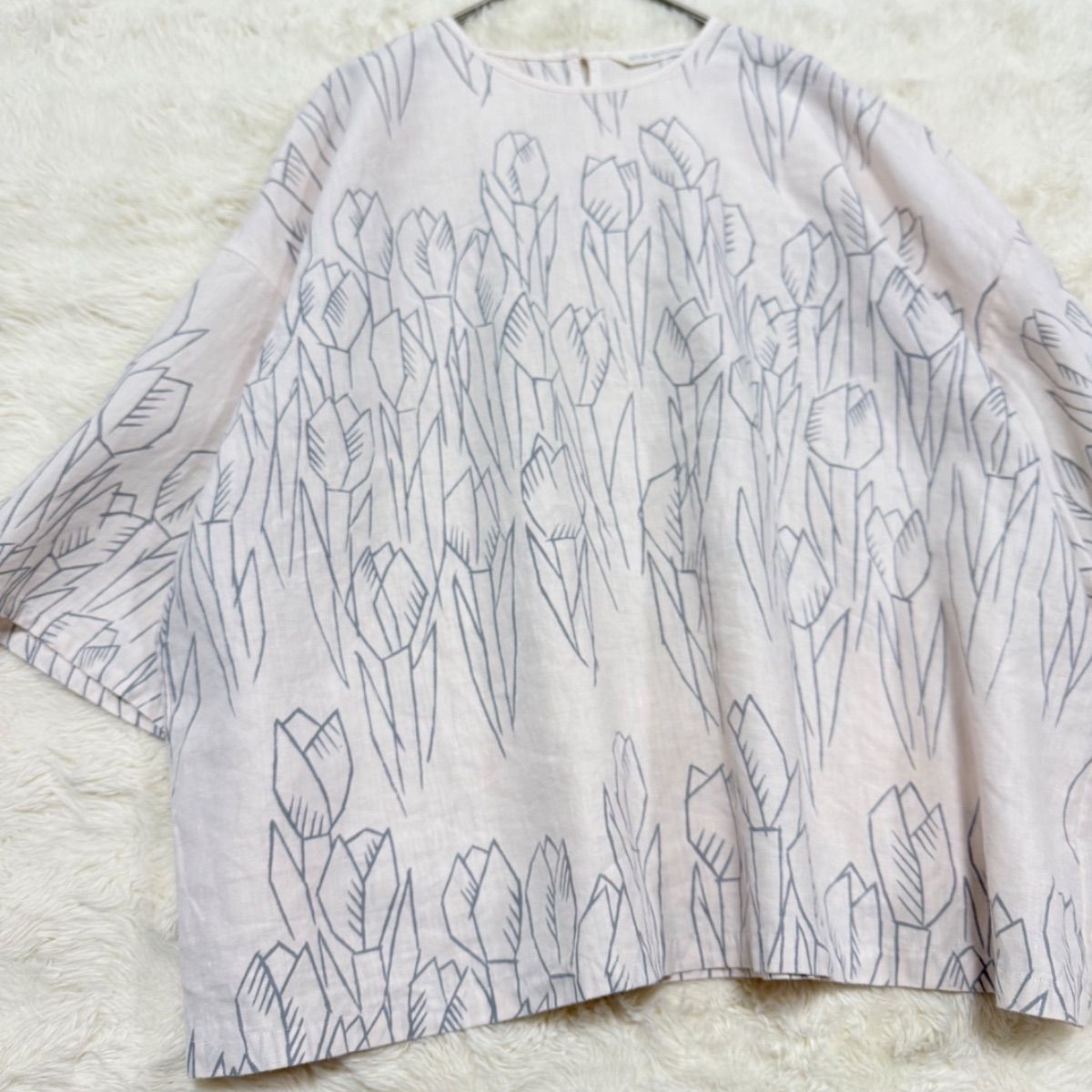 mina perhonen tulipani リネン100% ブラウス 38 ミナペルホネン 日本