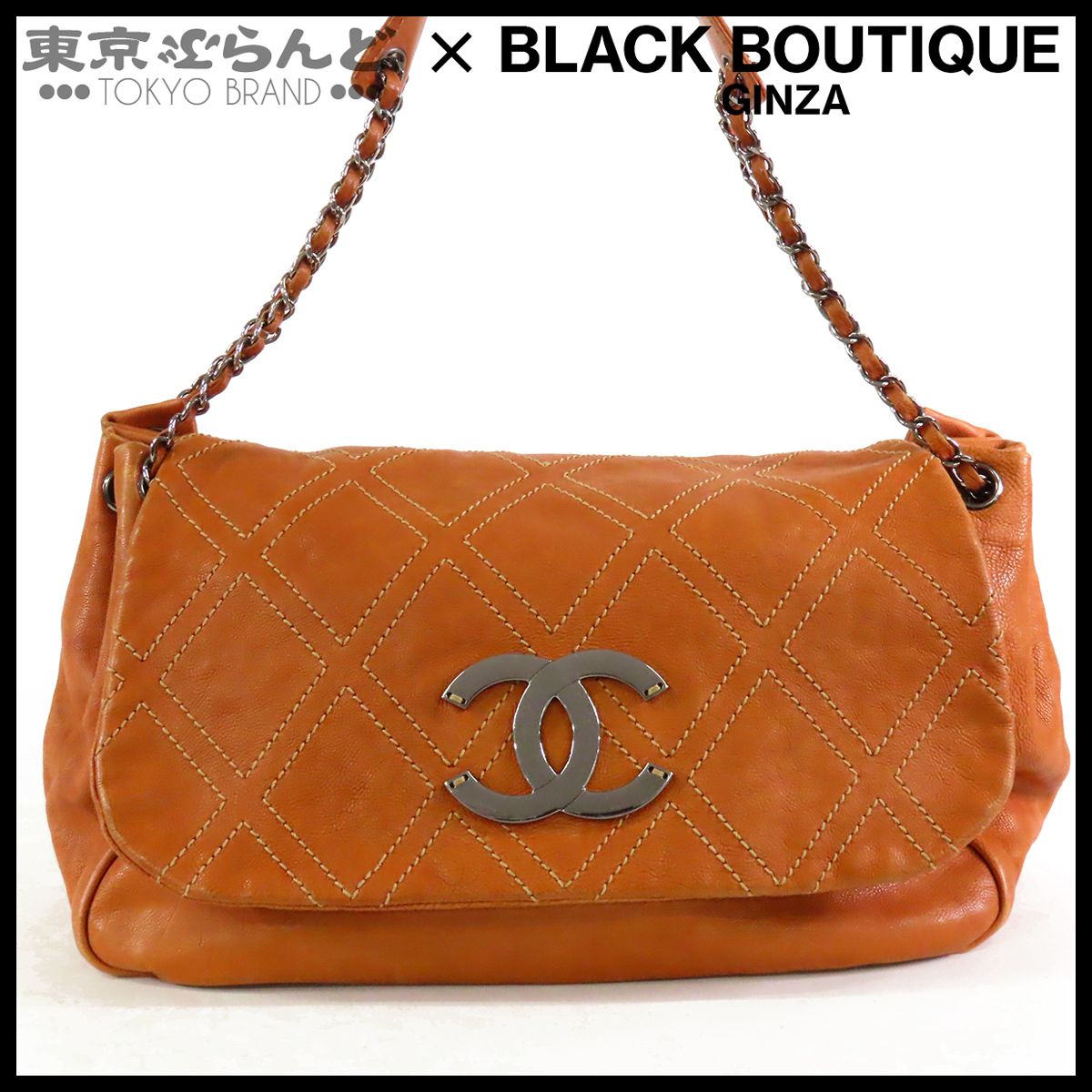シャネル CHANEL ココマーク チェーンバッグ ライトブラウン シルバー金具 レザー 10番台 ショルダーバッグ レディース 101870848