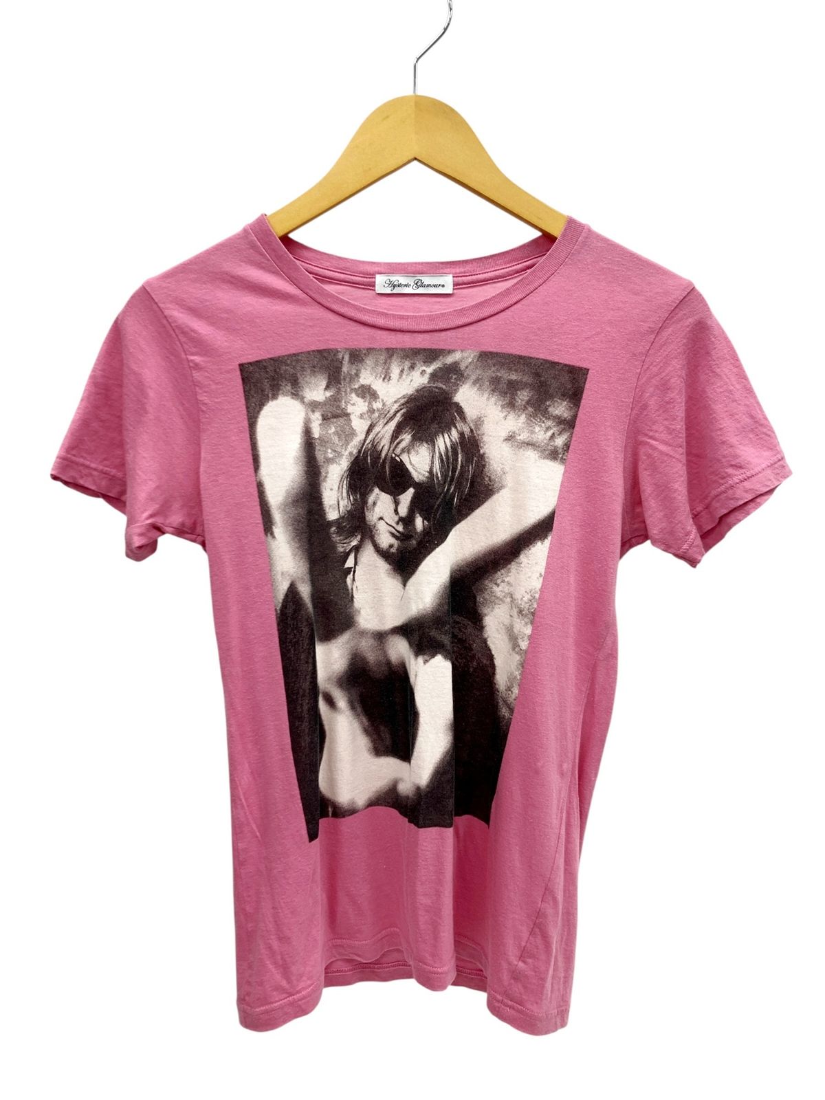 HYSTERIC GLAMOUR (ヒステリックグラマー) ×Kurt Cobain カートコバーン フォトプリント Tシャツ 半袖 F ピンク レディース/028