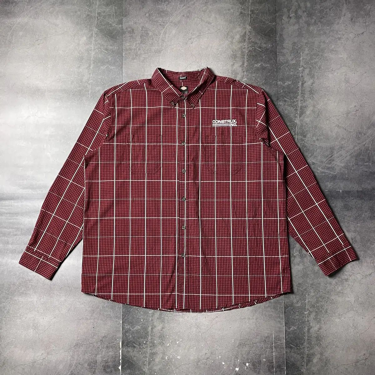 DICKIES ディッキーズ レッド CHECK ダウンボタン ウォーク シャツ A01046
