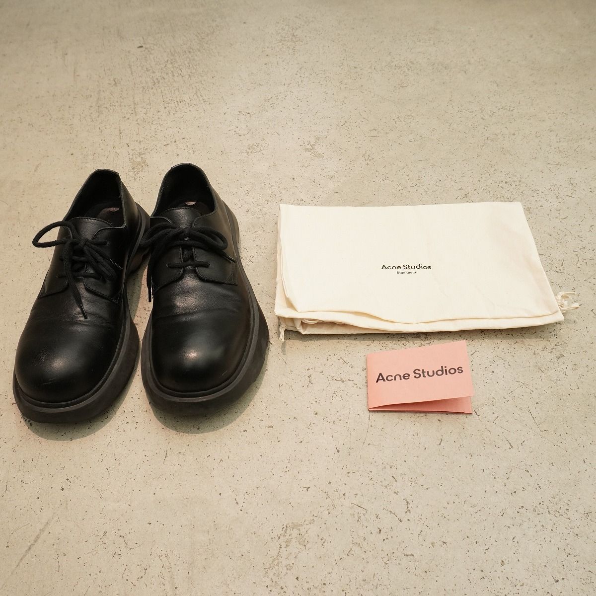 正規 25AW ACNE STUDIOS アクネ ストゥディオズ レザー レースアップ 