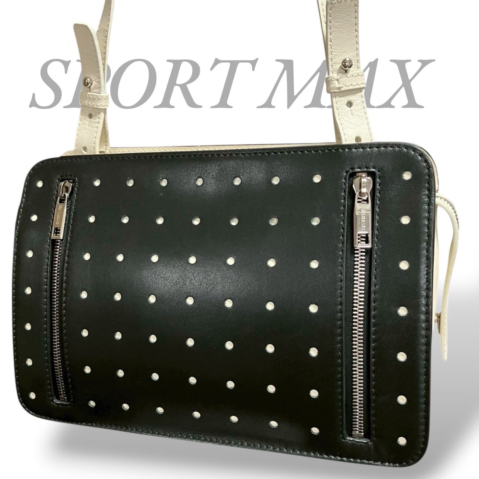 MY0696】SPORTMAX スポーツマックス ショルダーバッグ パンチング 