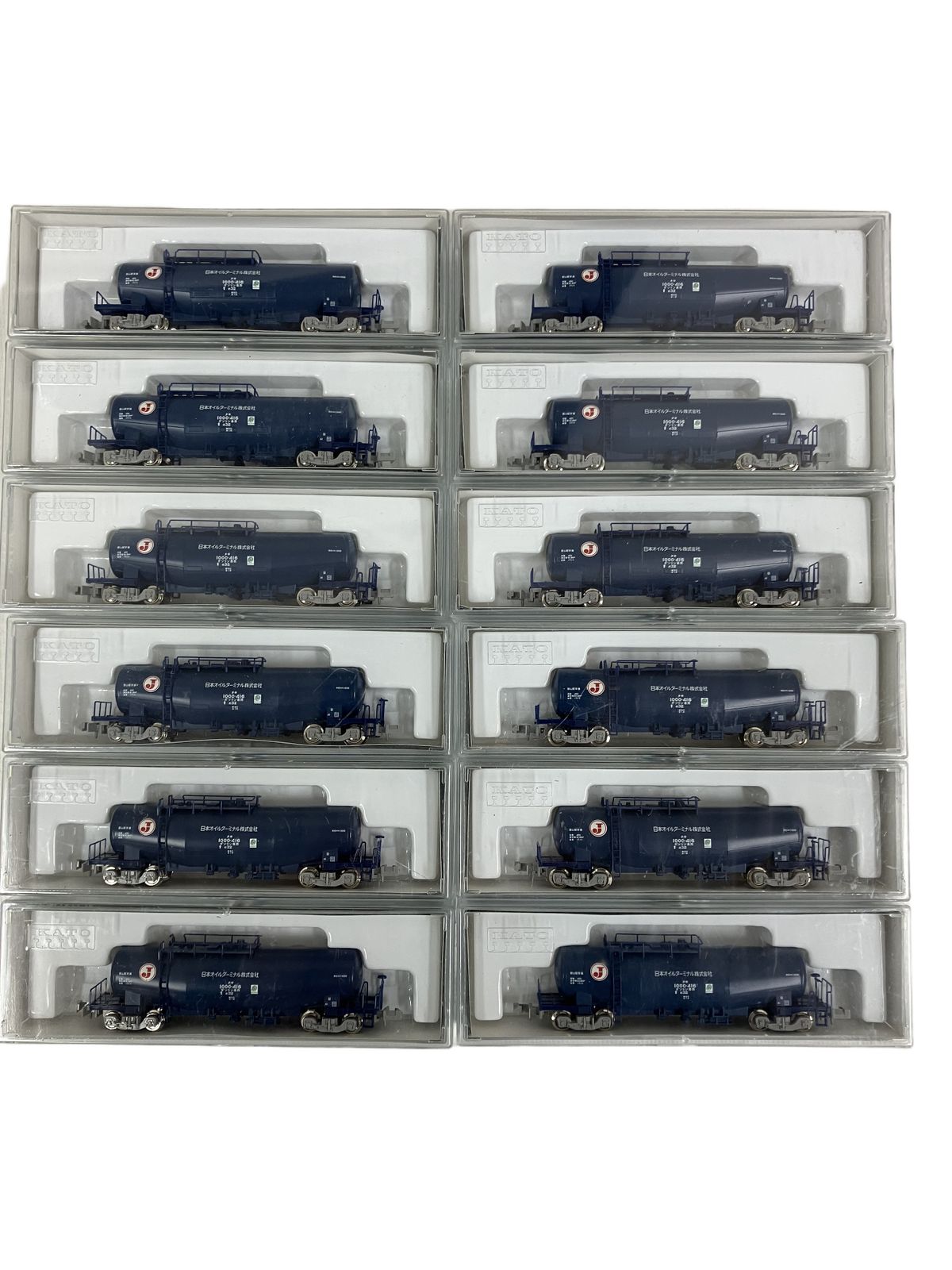 KATO 8037-5 タキ1000 日本オイルターミナル色 帯なしエコレールマーク付 12点おまとめ カトー 鉄道模型 Nゲージ 中古 T11241108