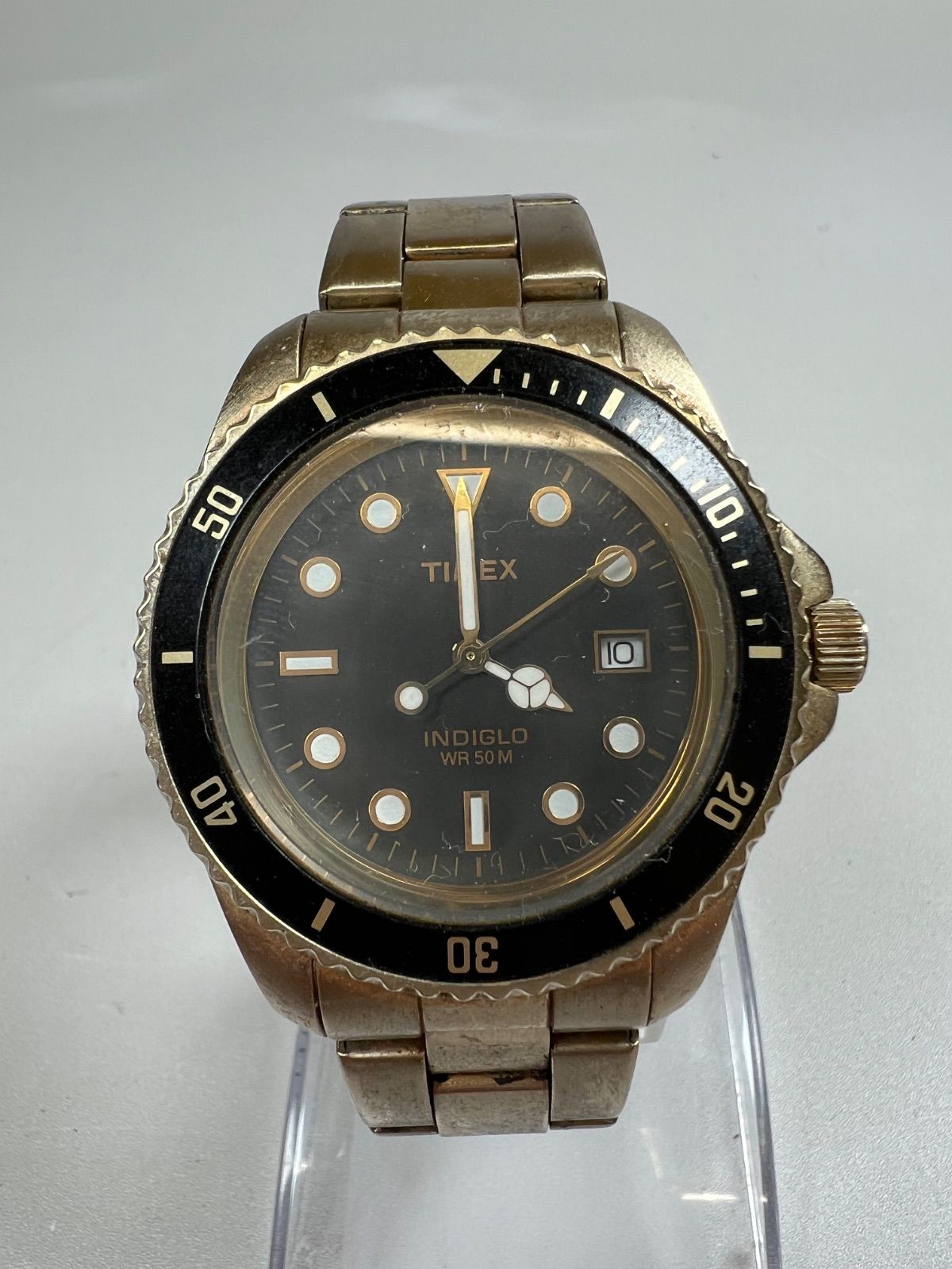 タイメックス　TIMEX　腕時計　インディグロ　ブラック文字盤