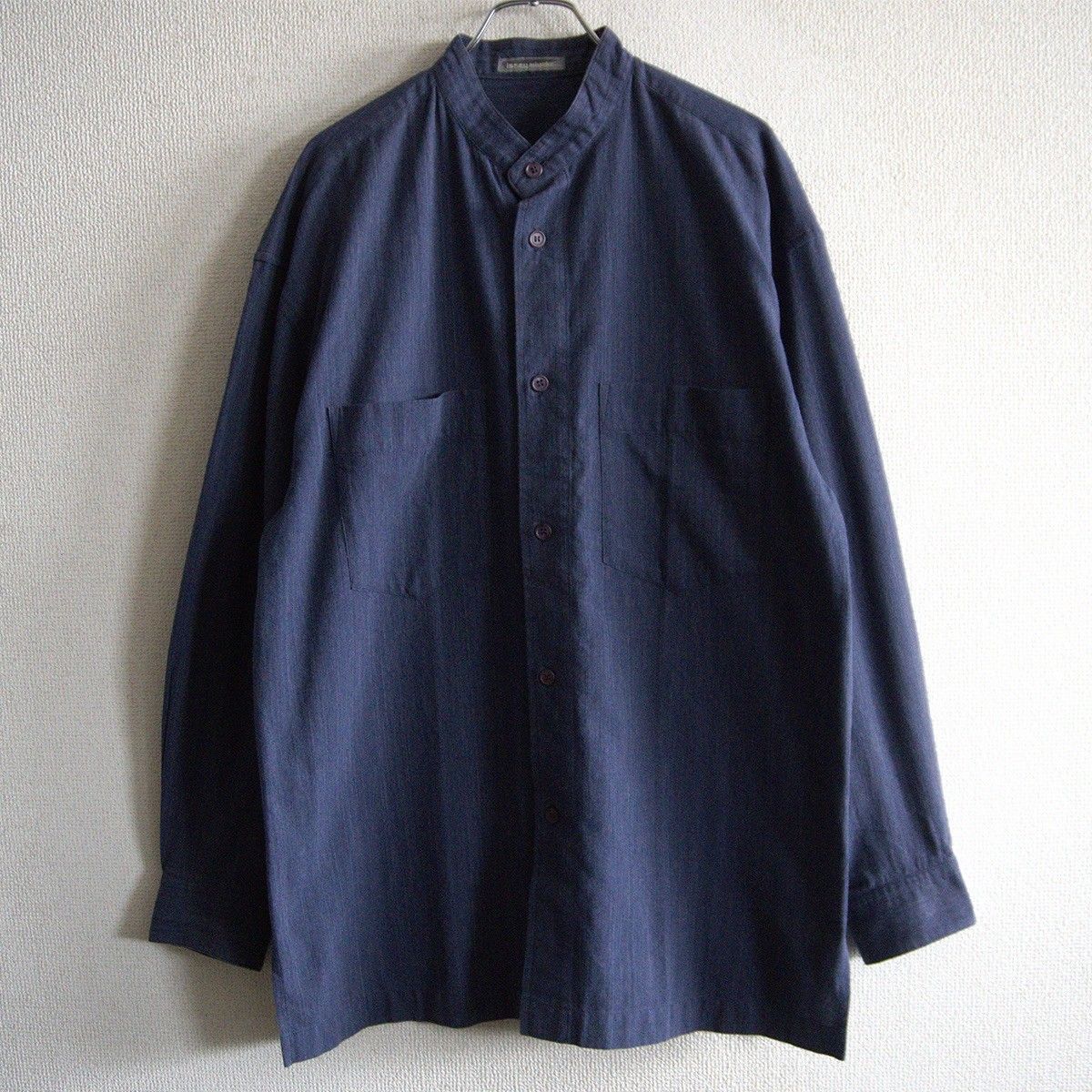 【80S/筆タグ】ISSEY MIYAKE MEN【バンドカラー コットン シャツ】M オーバーシルエット イッセイミヤケ 26050503