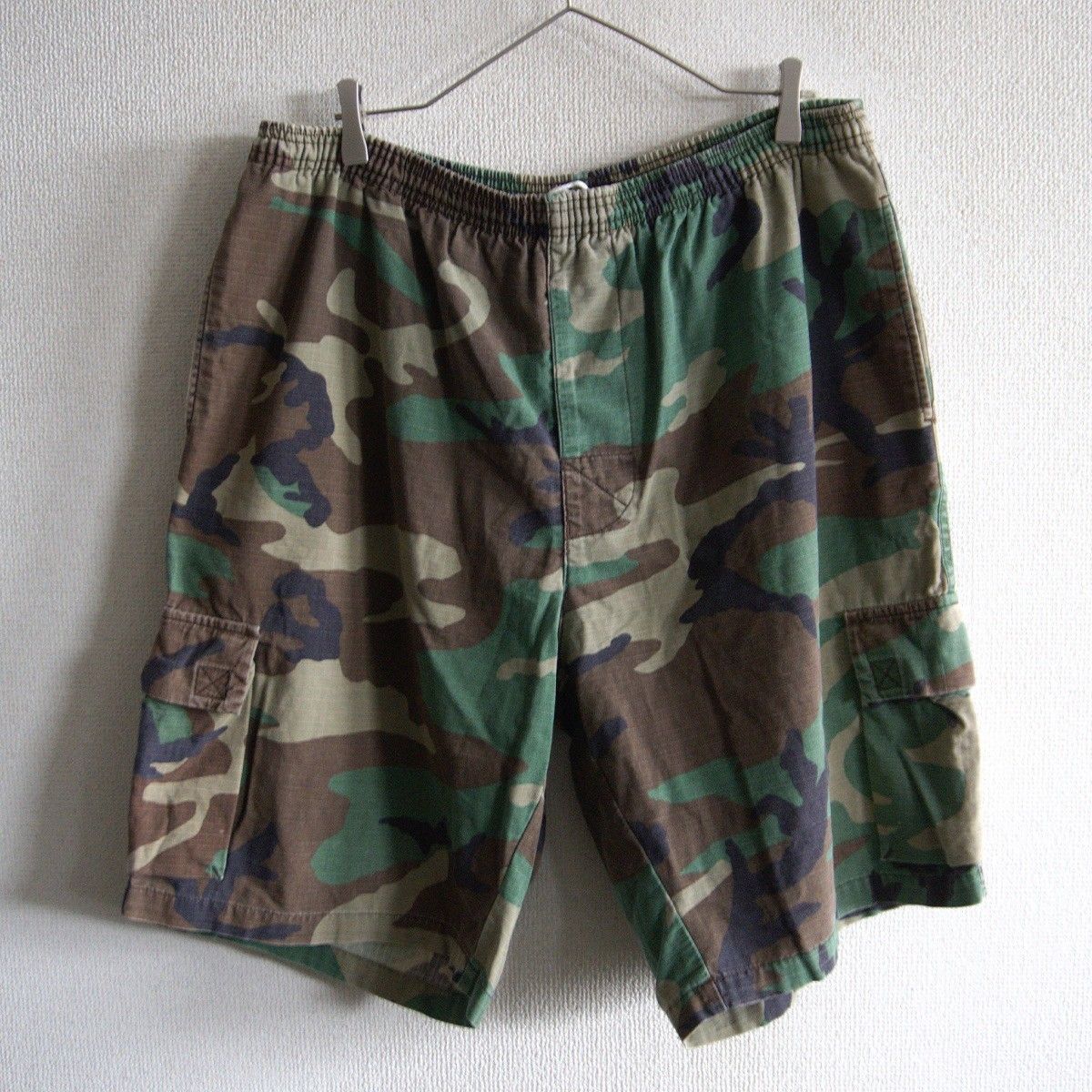 【00s】OLD STUSSY 【コットン カモフラ ビーチ ショーツ】XL オールド ステューシー ショートパンツ 紺タグ 2000年代 古着 26050505